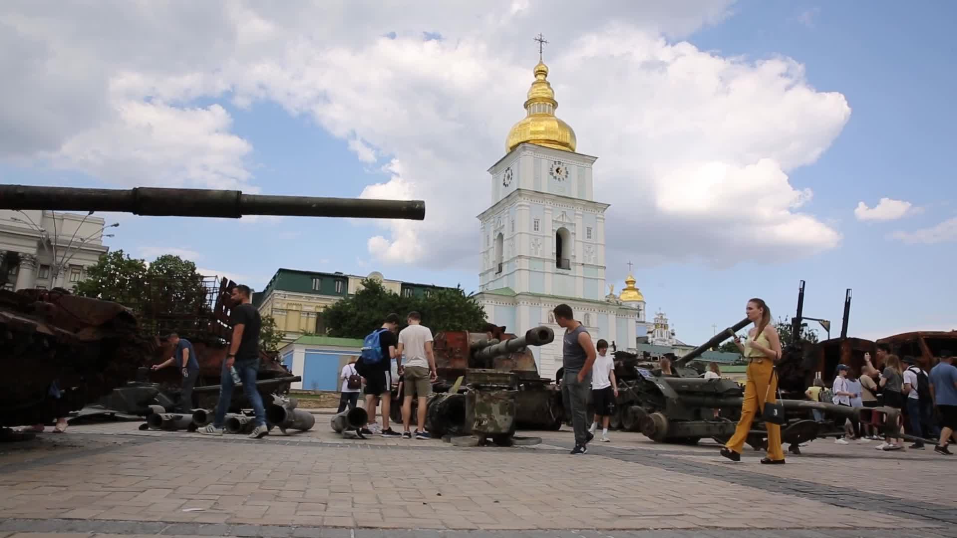 An Exhibition of Burned Russian Army Vehicles in Kyiv