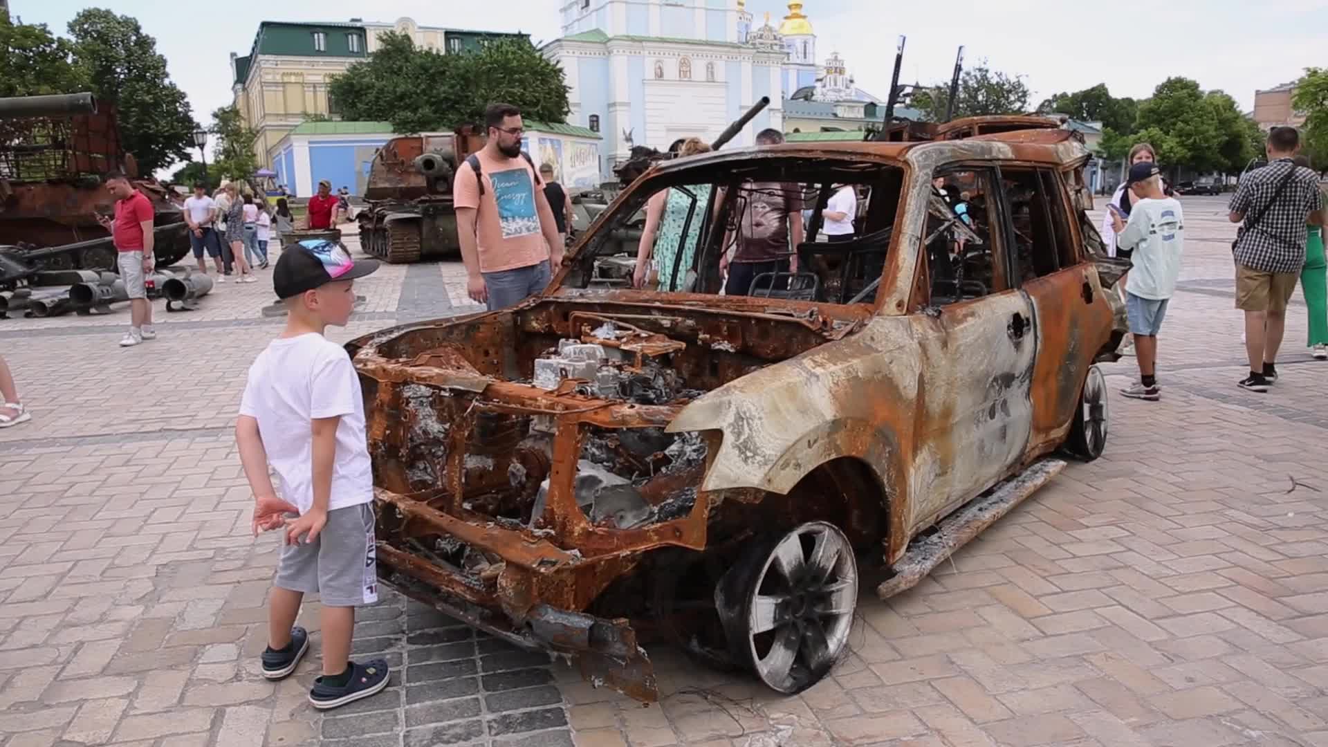 An Exhibition of Burned Russian Army Vehicles in Kyiv