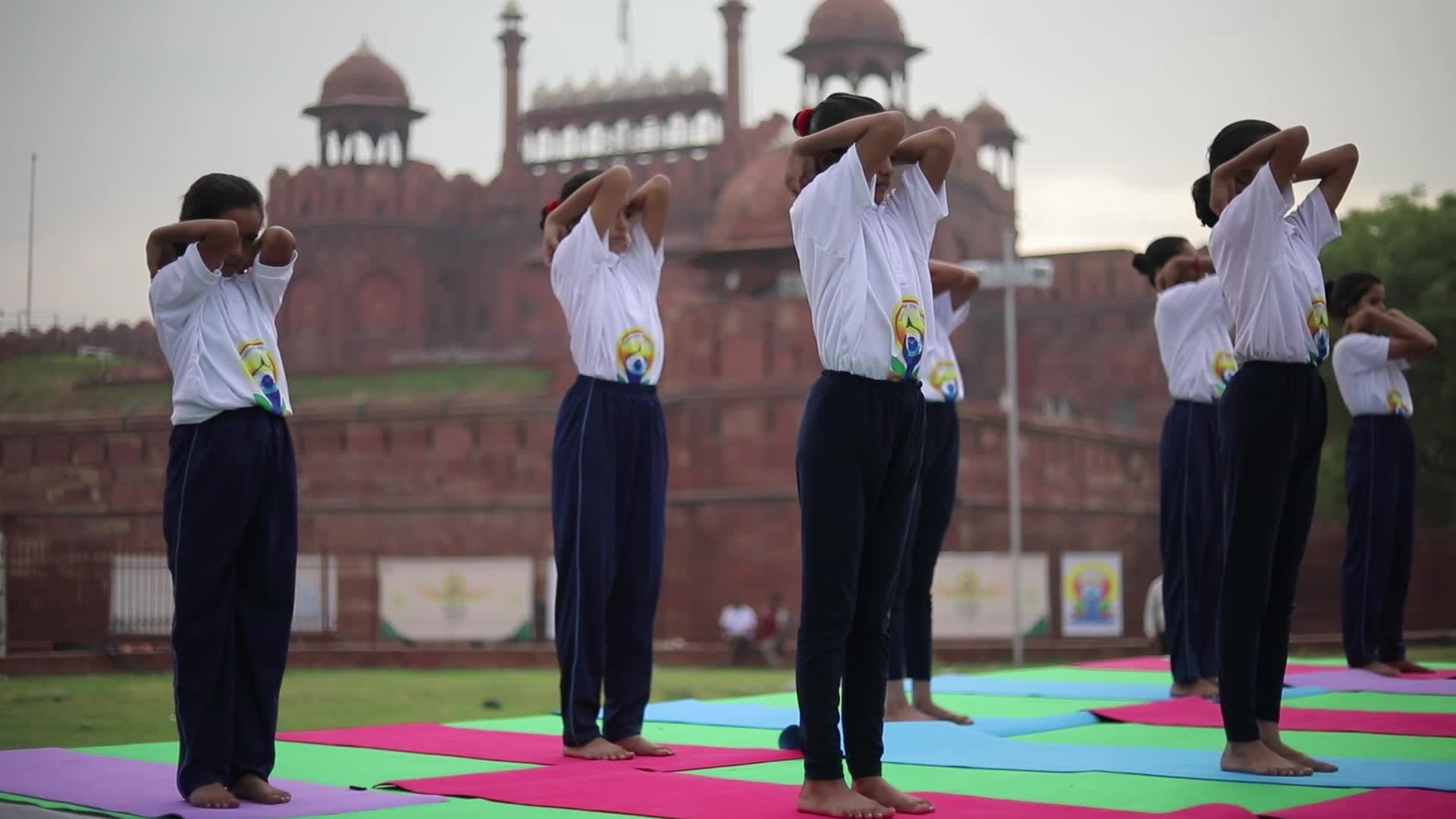 Indian celebrates International Day of Yoga at Red Fort in New Delhi, India