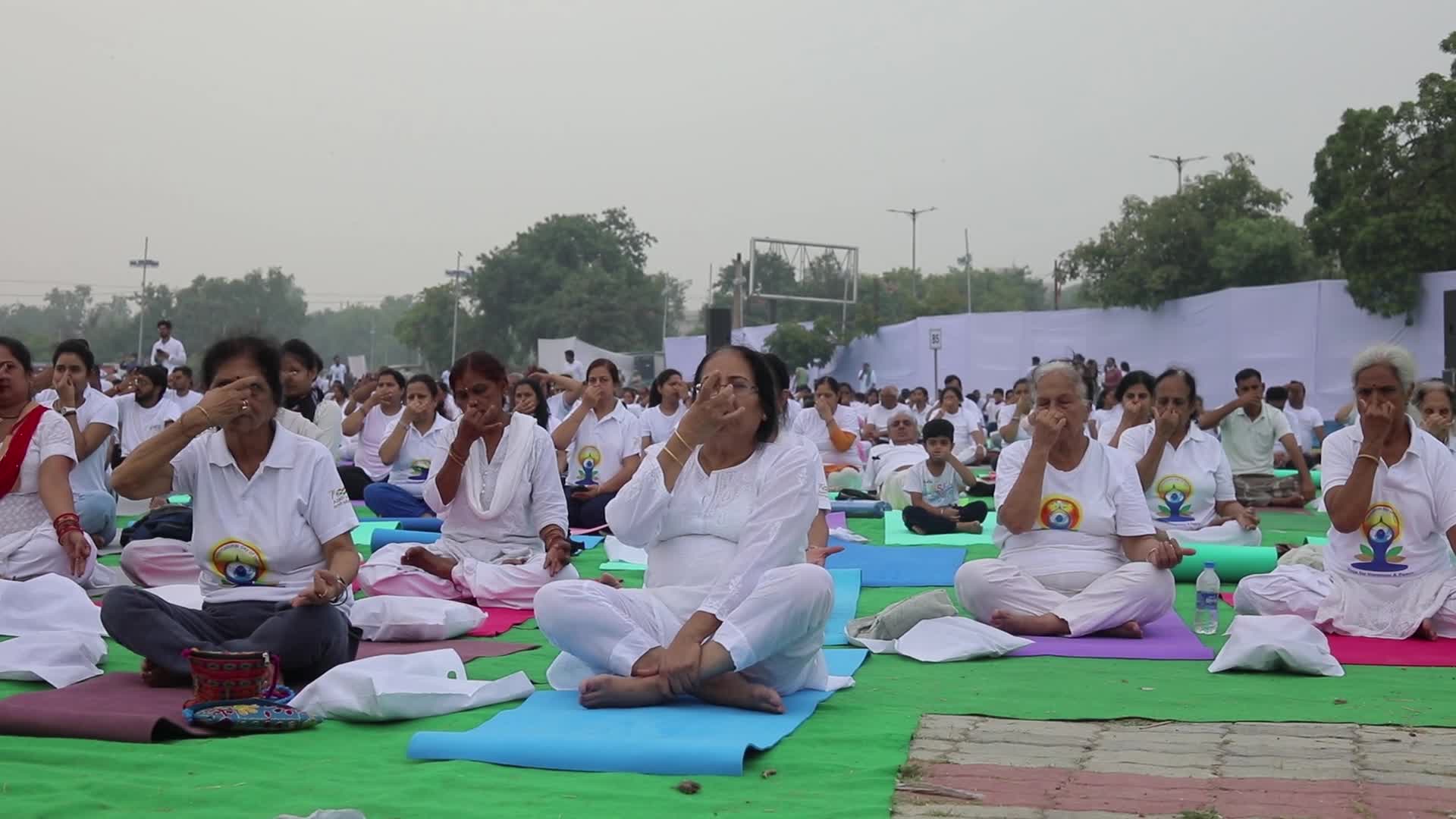 Indian celebrates International Day of Yoga at Red Fort in New Delhi, India