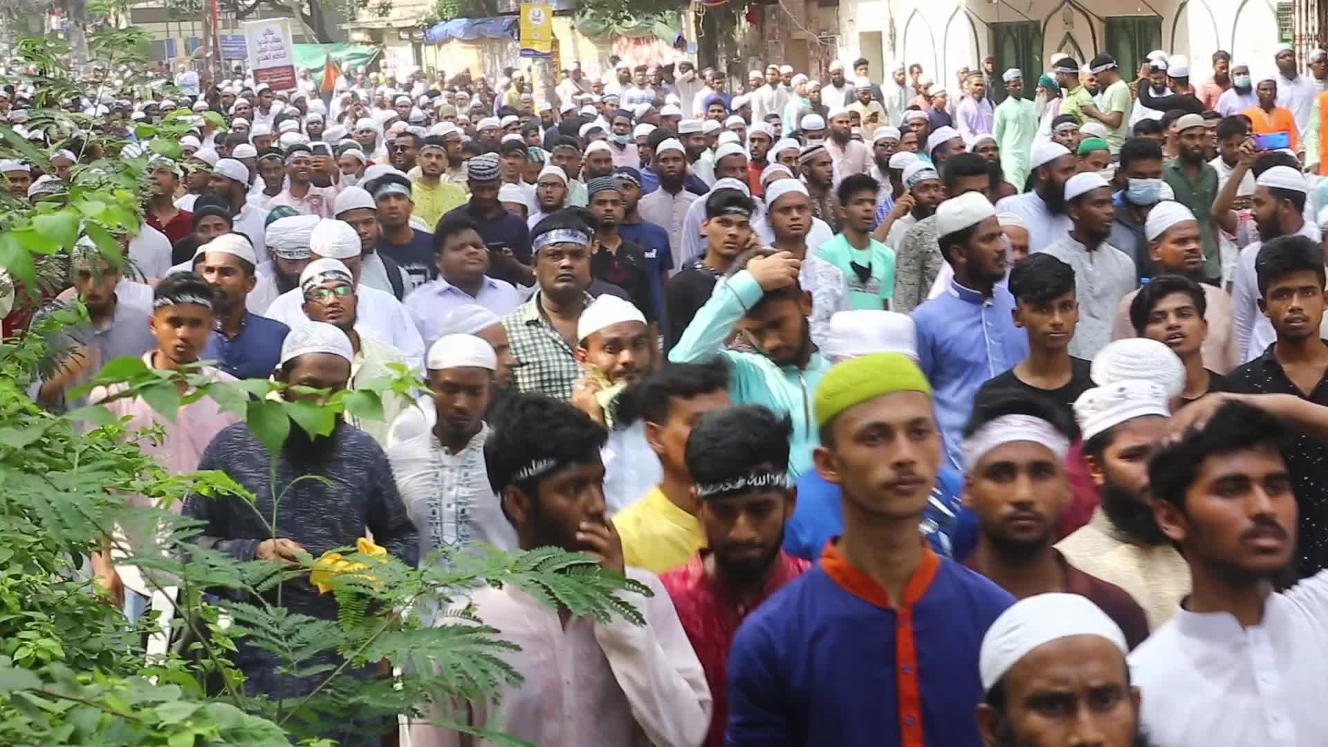 Protest against blasphemous comments on Prophet Mohammed in Dhaka