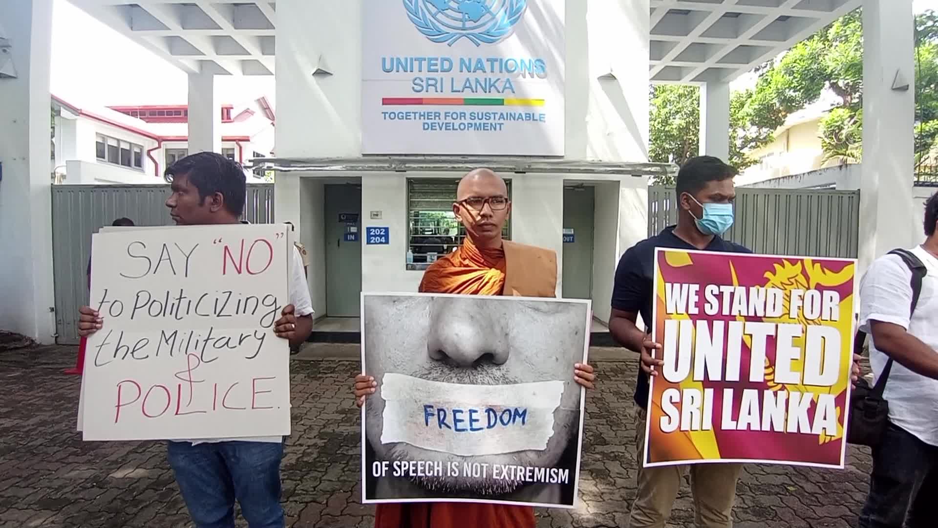Peaceful Protest in front of UN office in Colombo, Sri Lanka