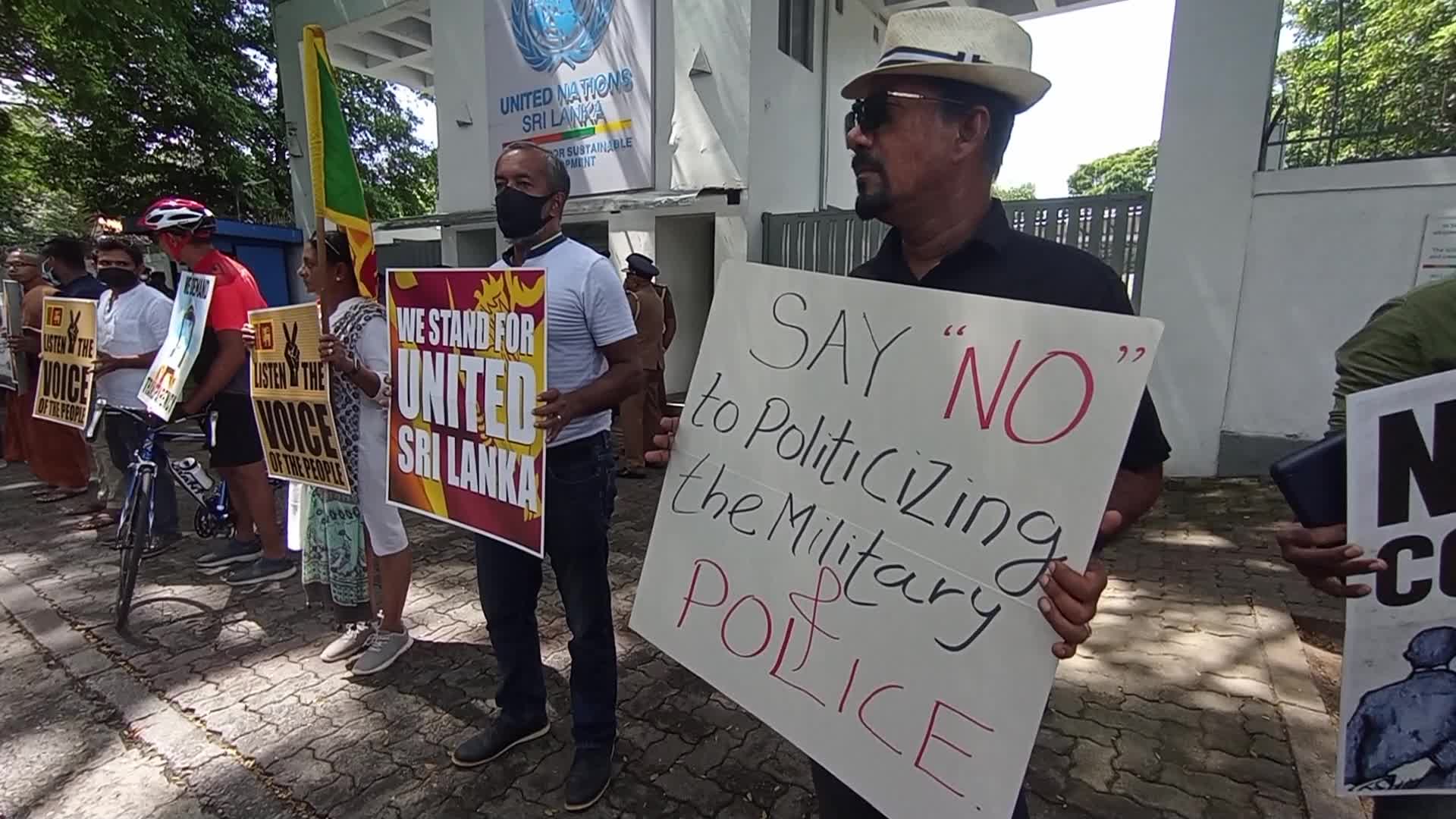 Peaceful Protest in front of UN office in Colombo, Sri Lanka