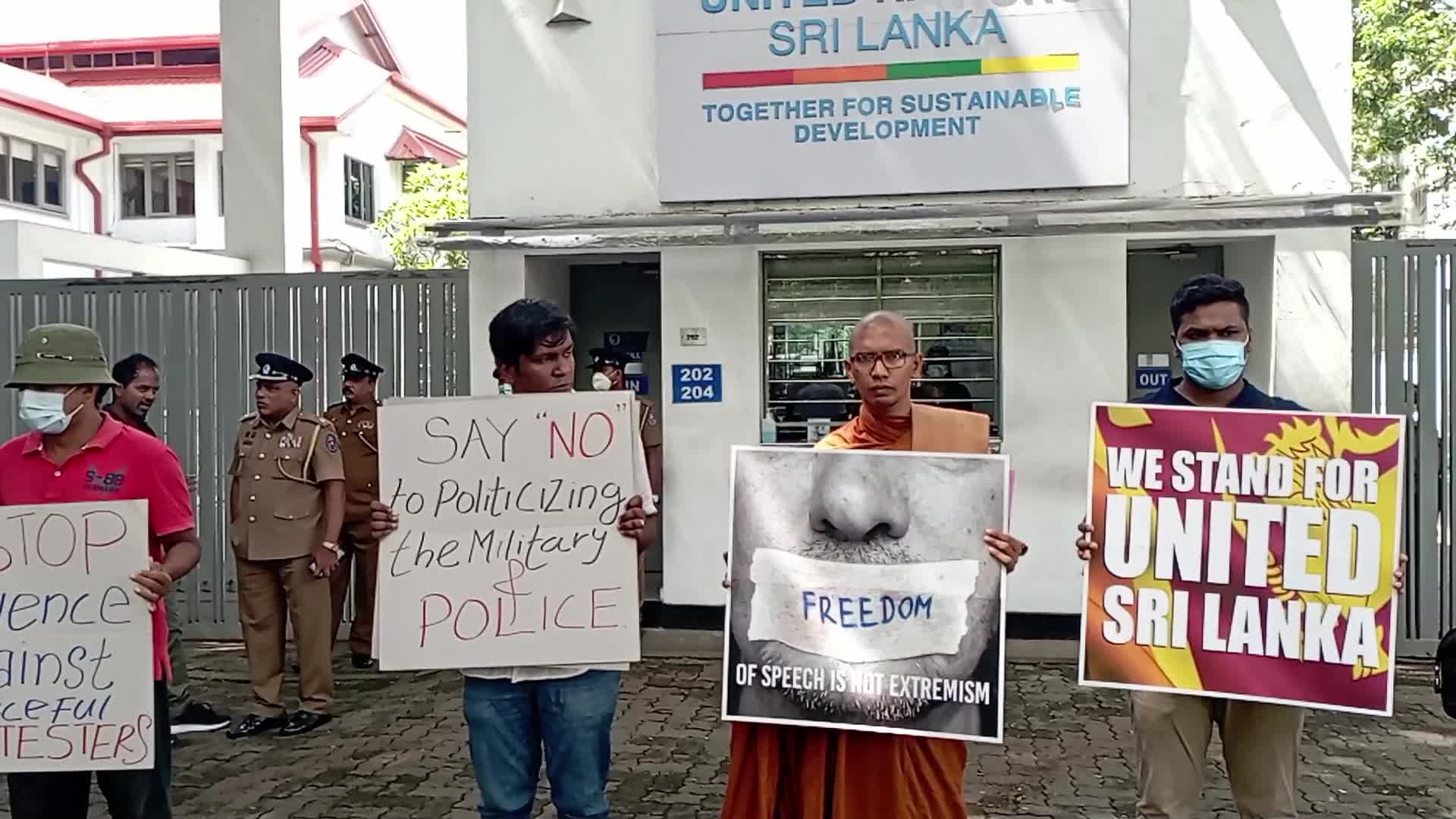 Peaceful Protest in front of UN office in Colombo, Sri Lanka