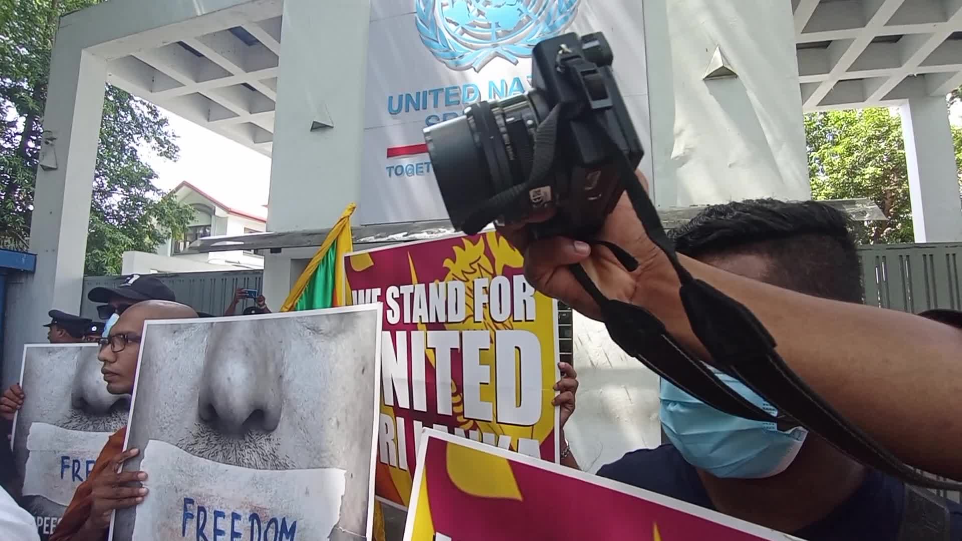 Peaceful Protest in front of UN office in Colombo, Sri Lanka
