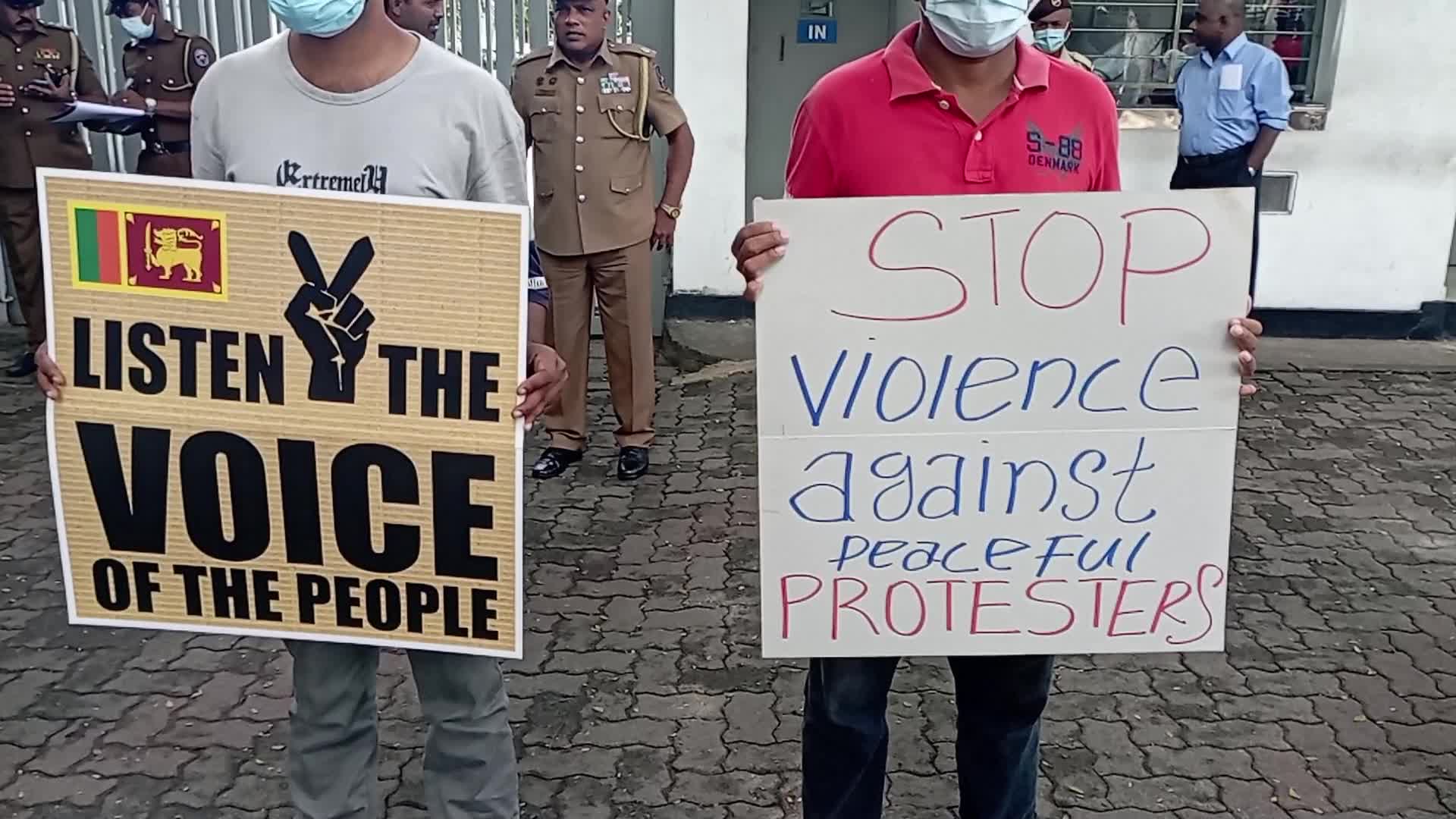 Peaceful Protest in front of UN office in Colombo, Sri Lanka