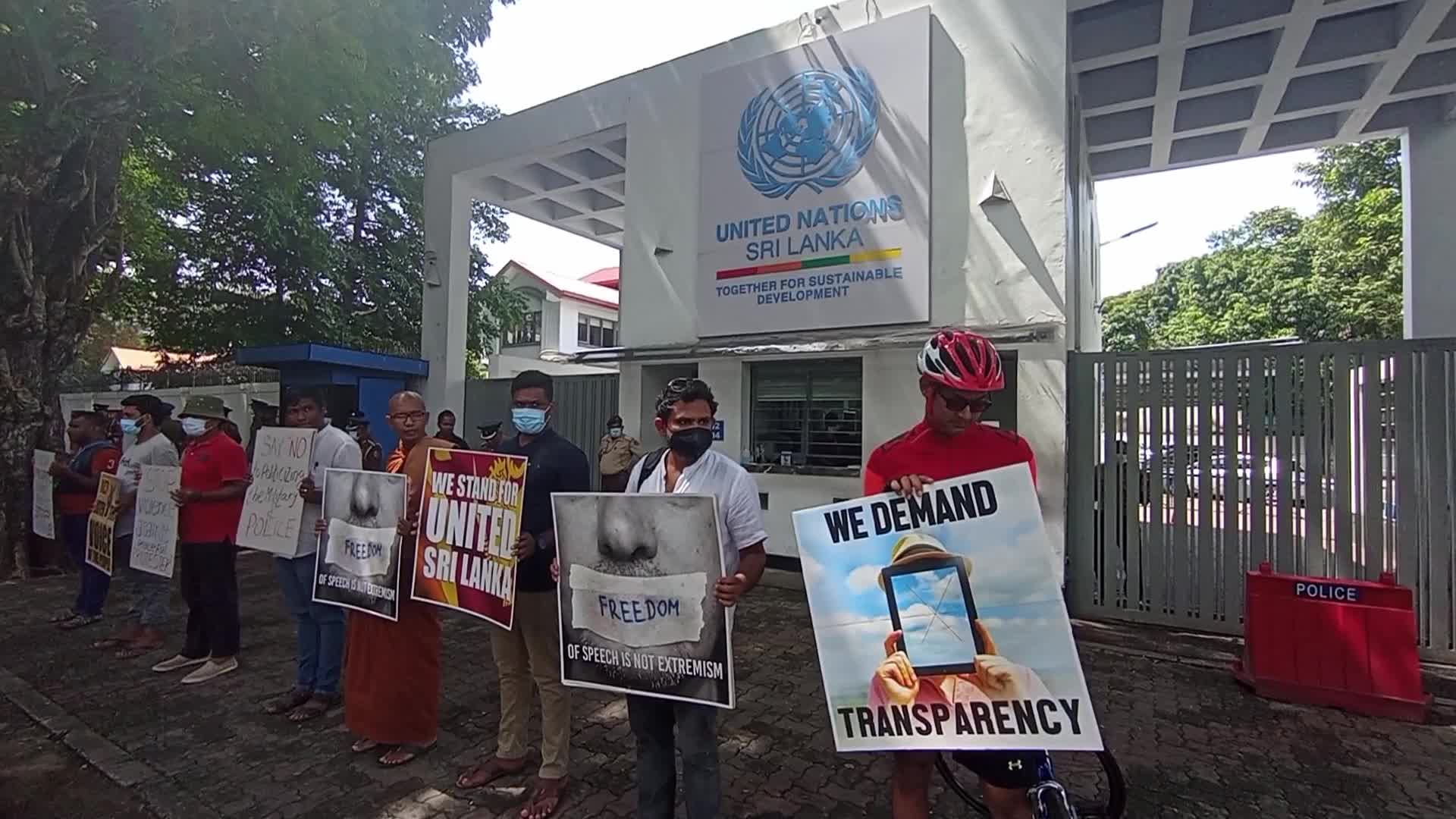 Peaceful Protest in front of UN office in Colombo, Sri Lanka