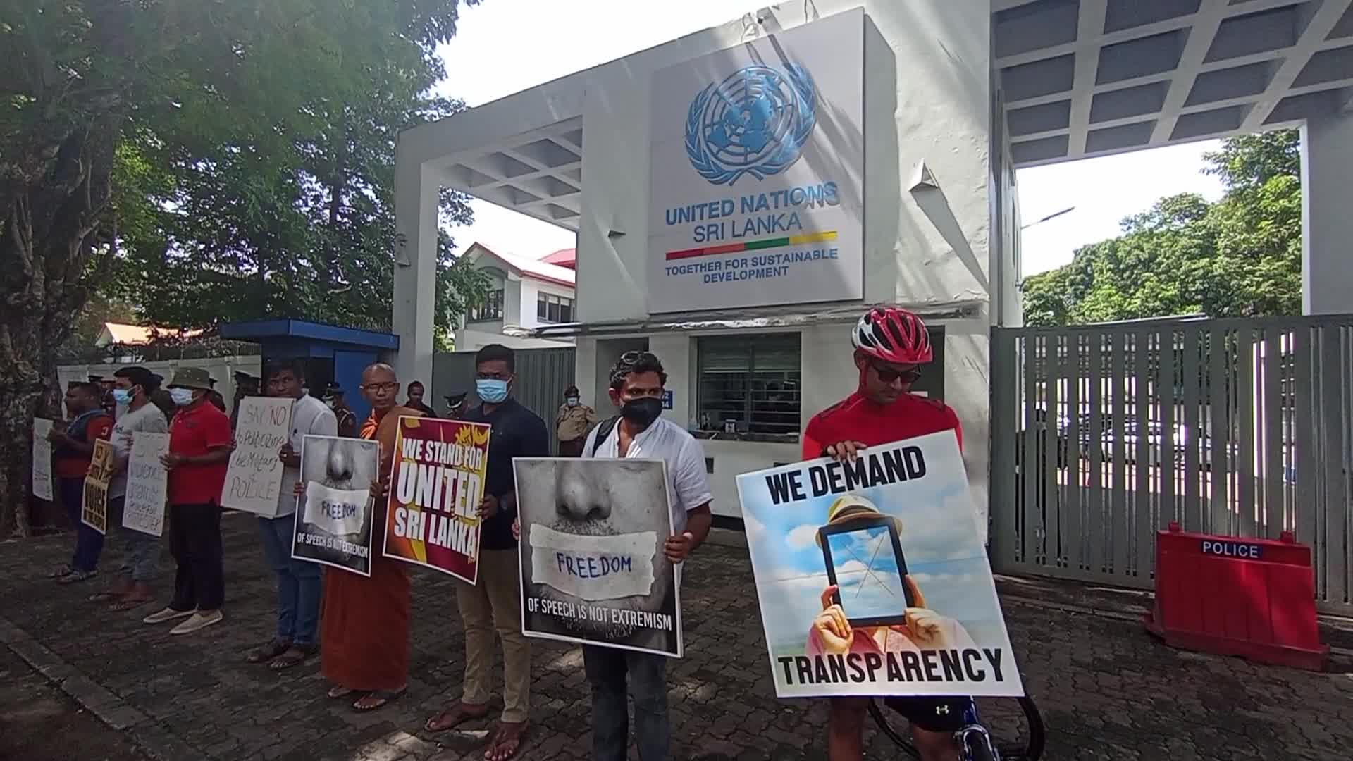 Peaceful Protest in front of UN office in Colombo, Sri Lanka
