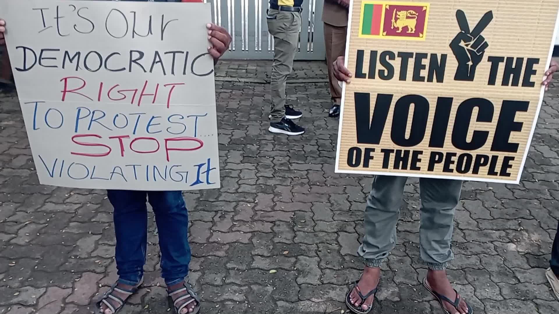 Peaceful Protest in front of UN office in Colombo, Sri Lanka