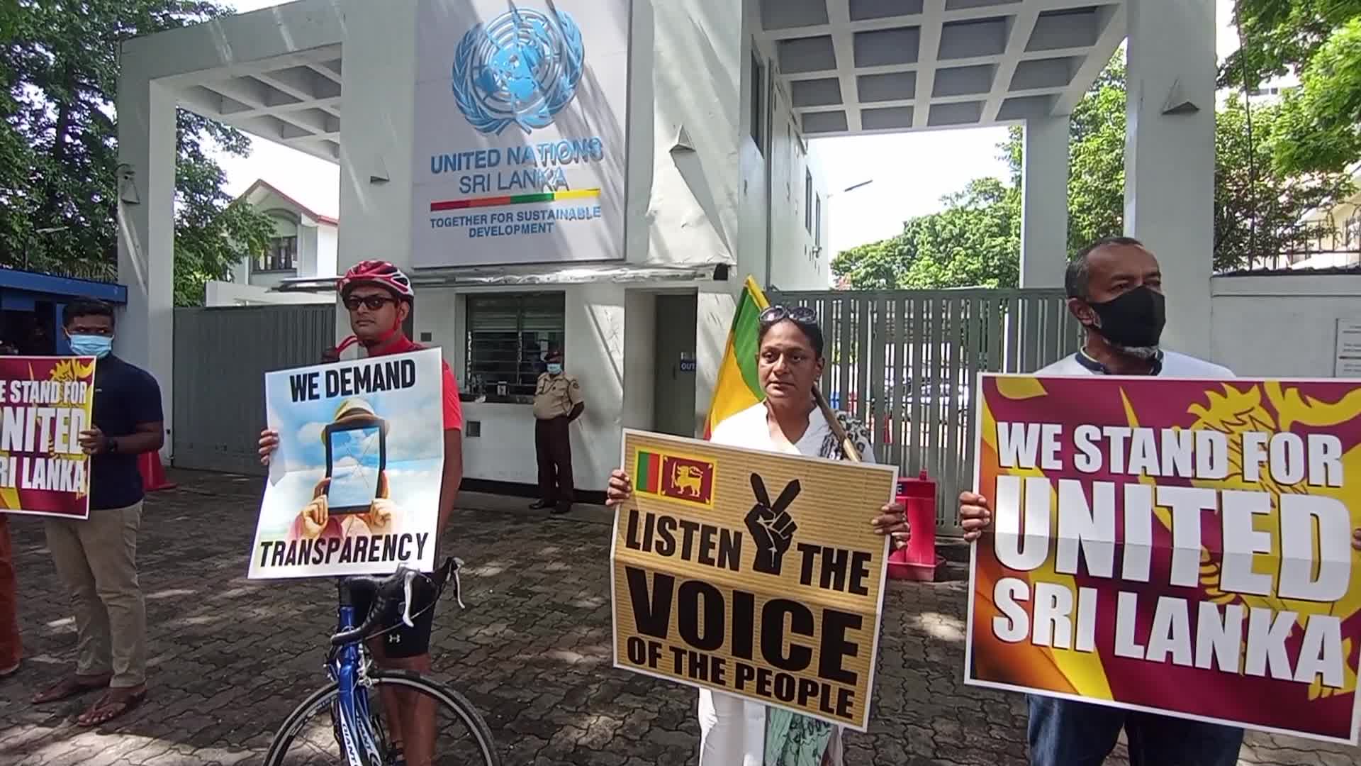Peaceful Protest in front of UN office in Colombo, Sri Lanka