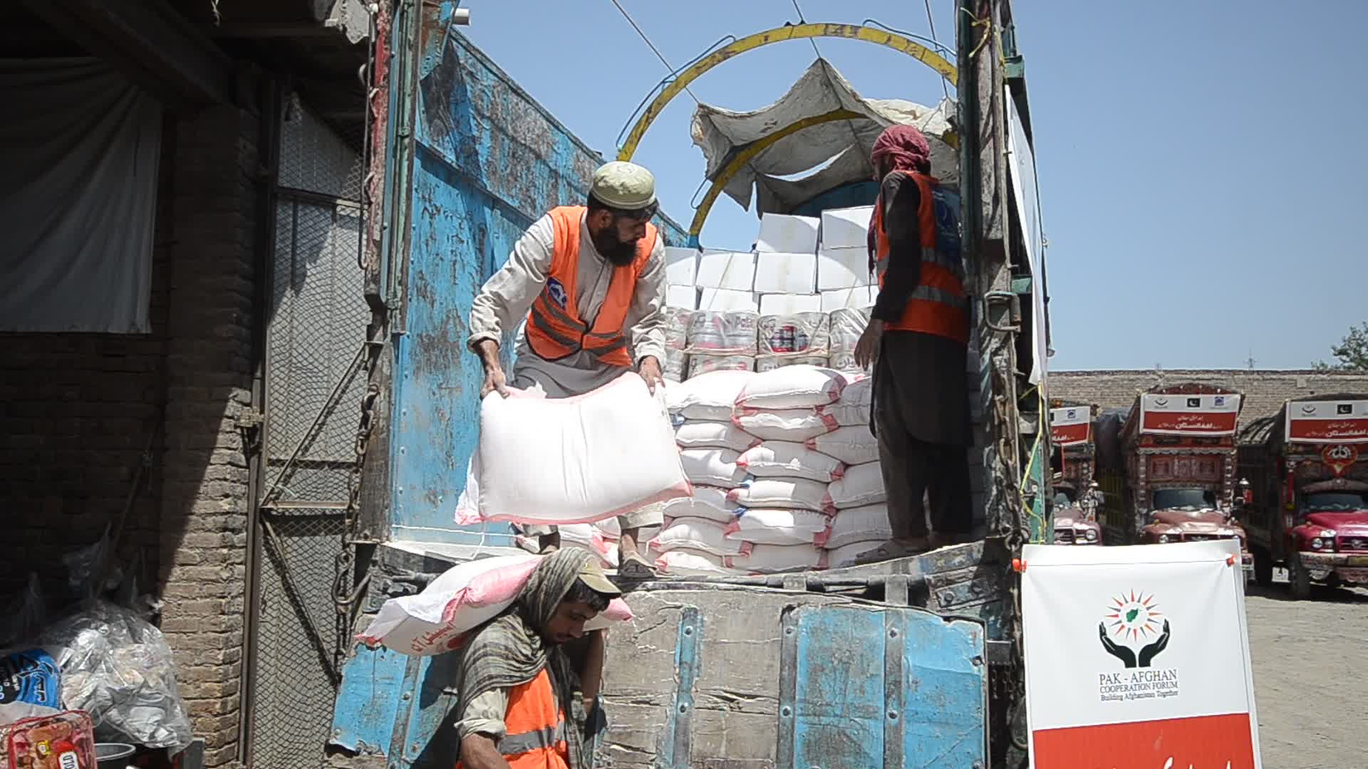 Relief goods for earthquake victims in Afghanistan