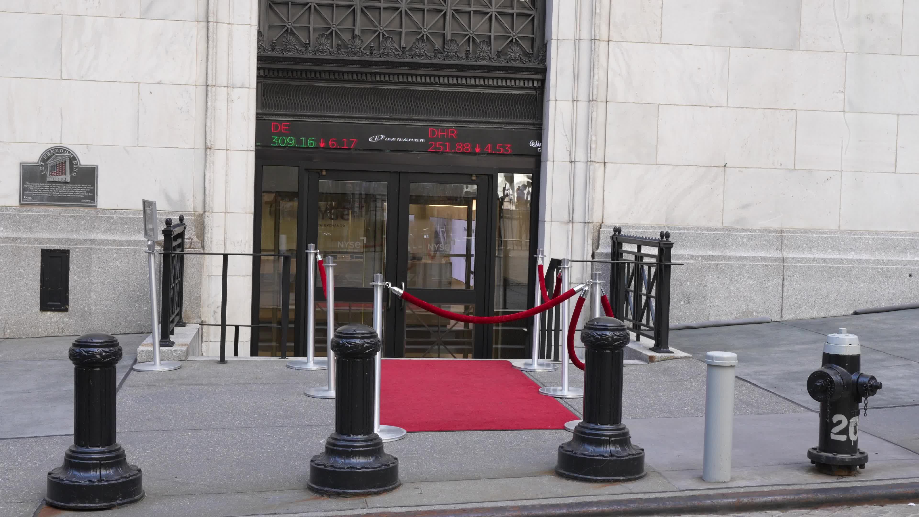 Flag Raising at New York Stock Exchange