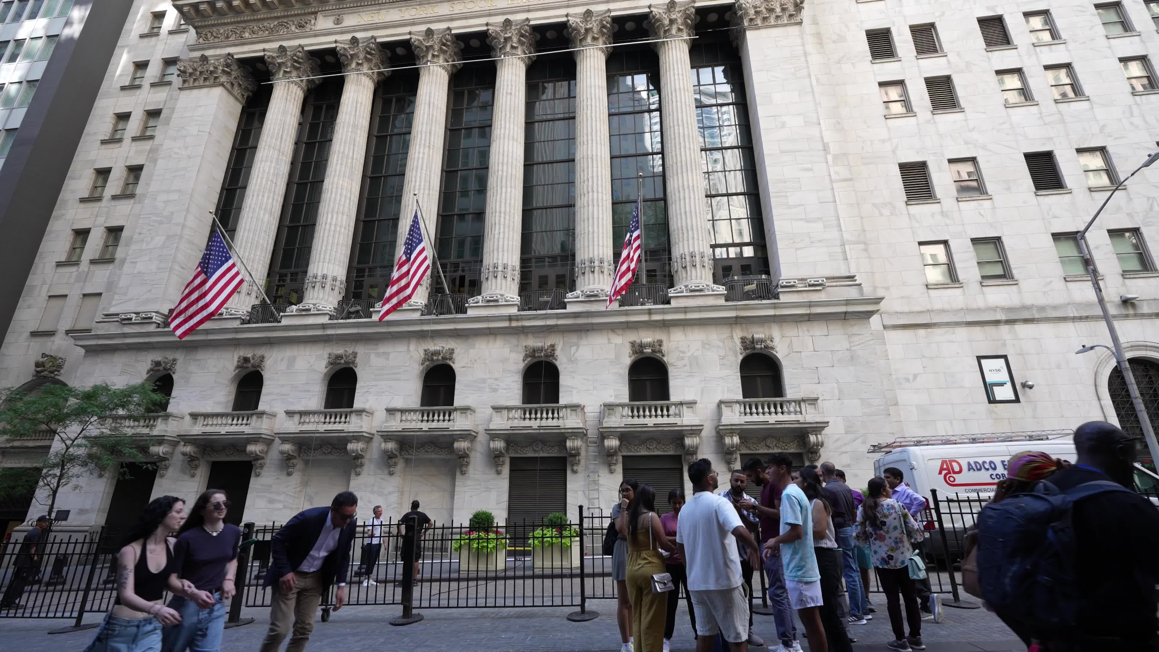 Flag Raising at New York Stock Exchange