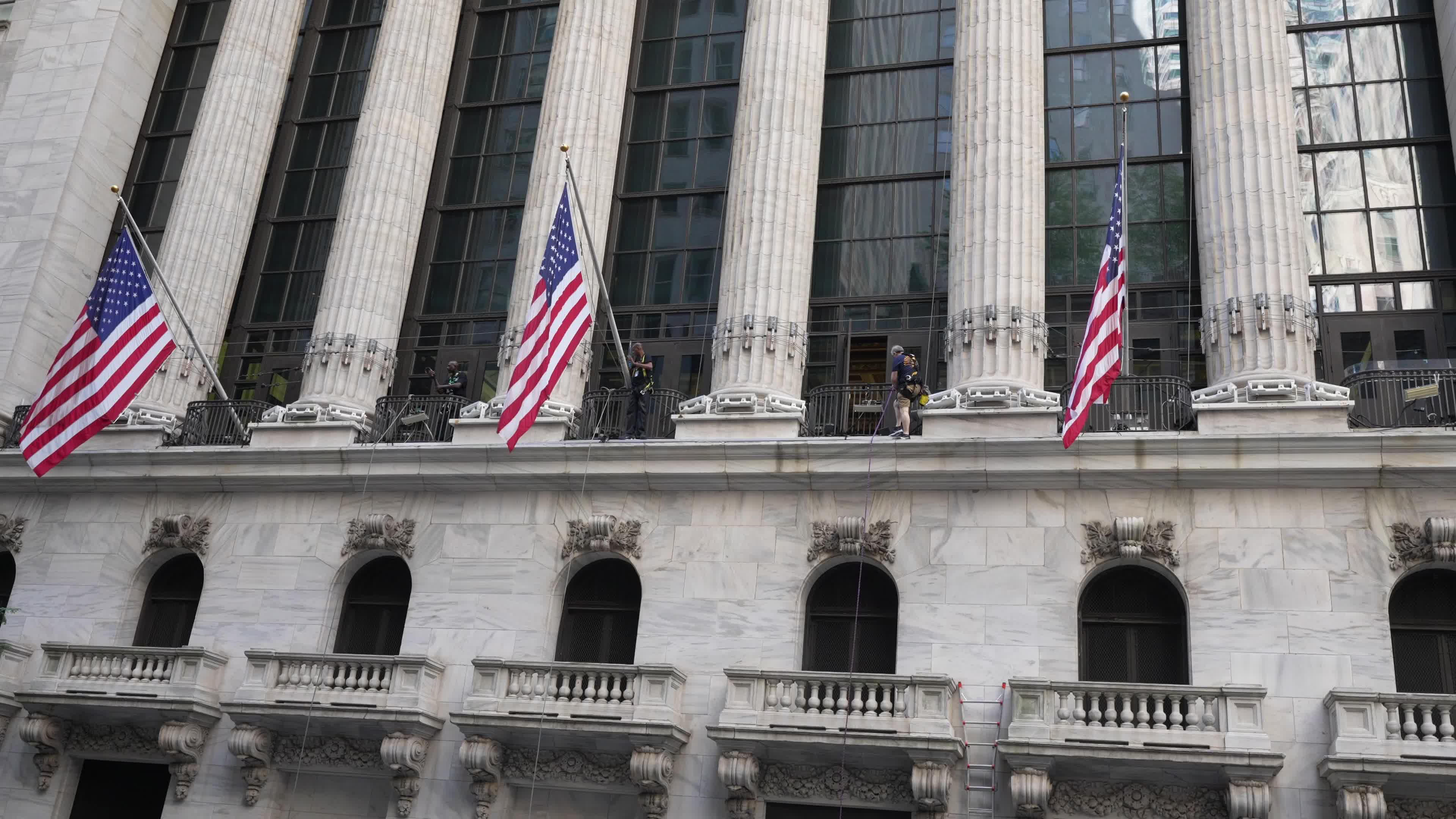Flag Raising at New York Stock Exchange