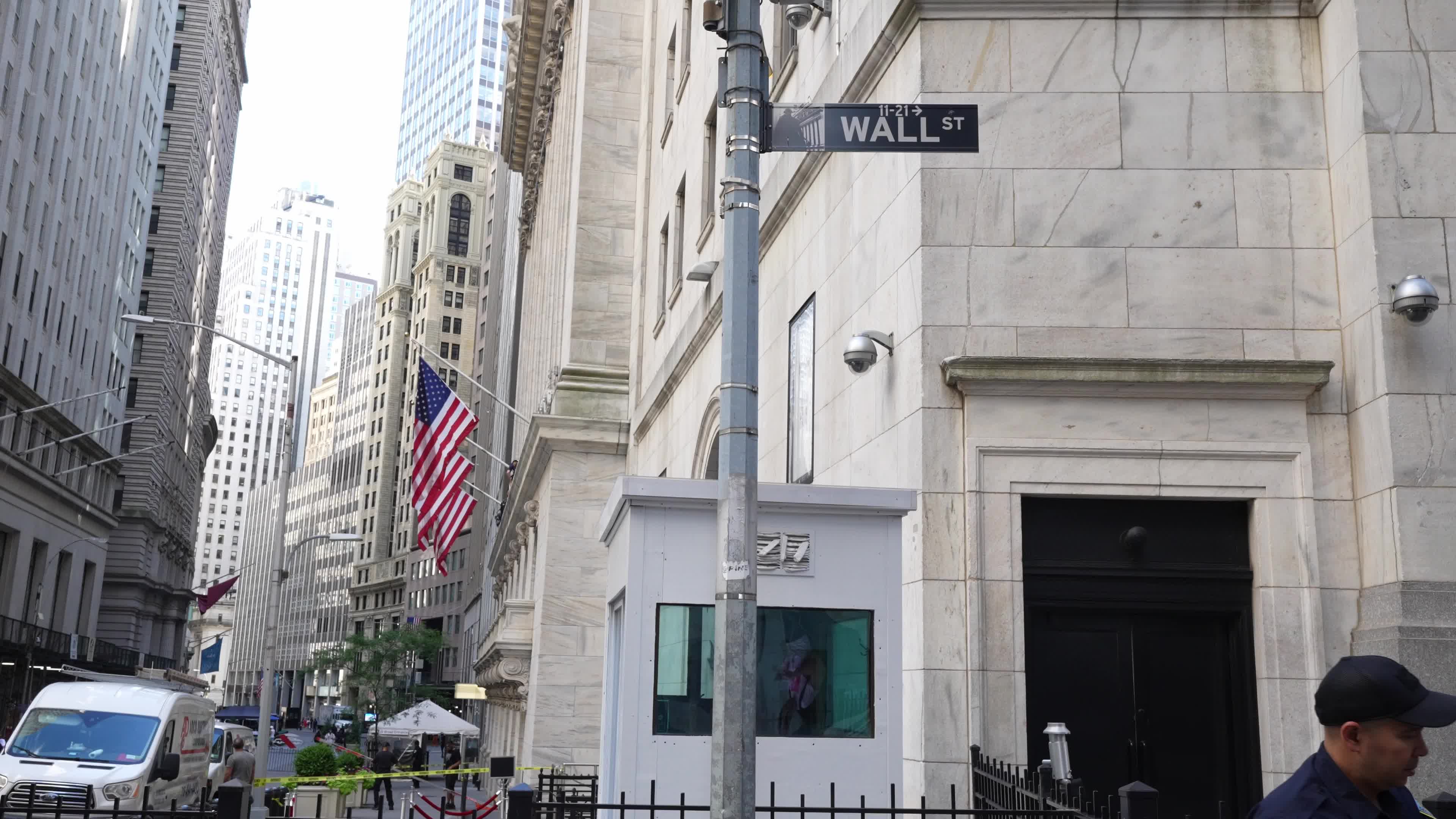 Flag Raising at New York Stock Exchange