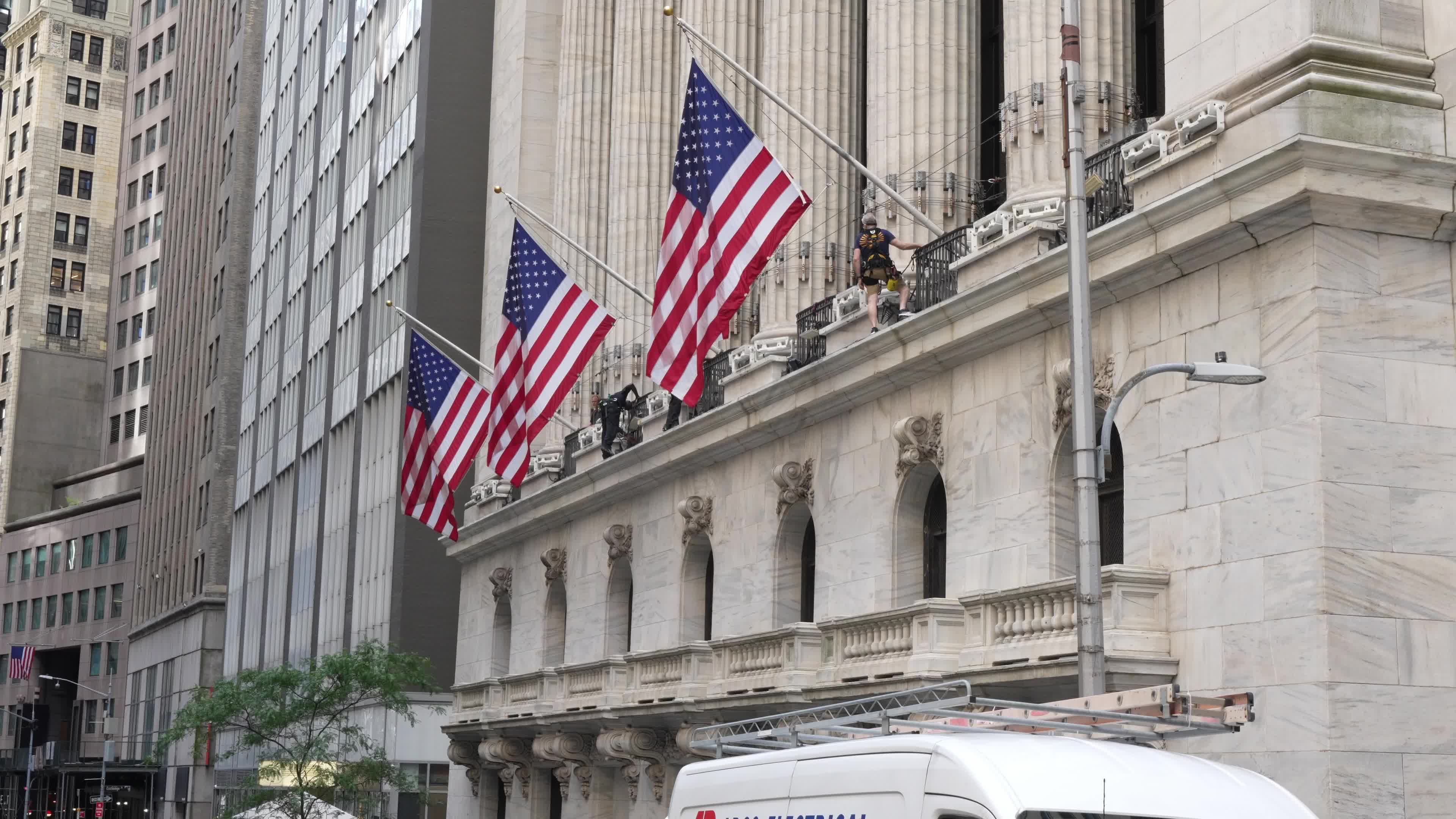 Flag Raising at New York Stock Exchange