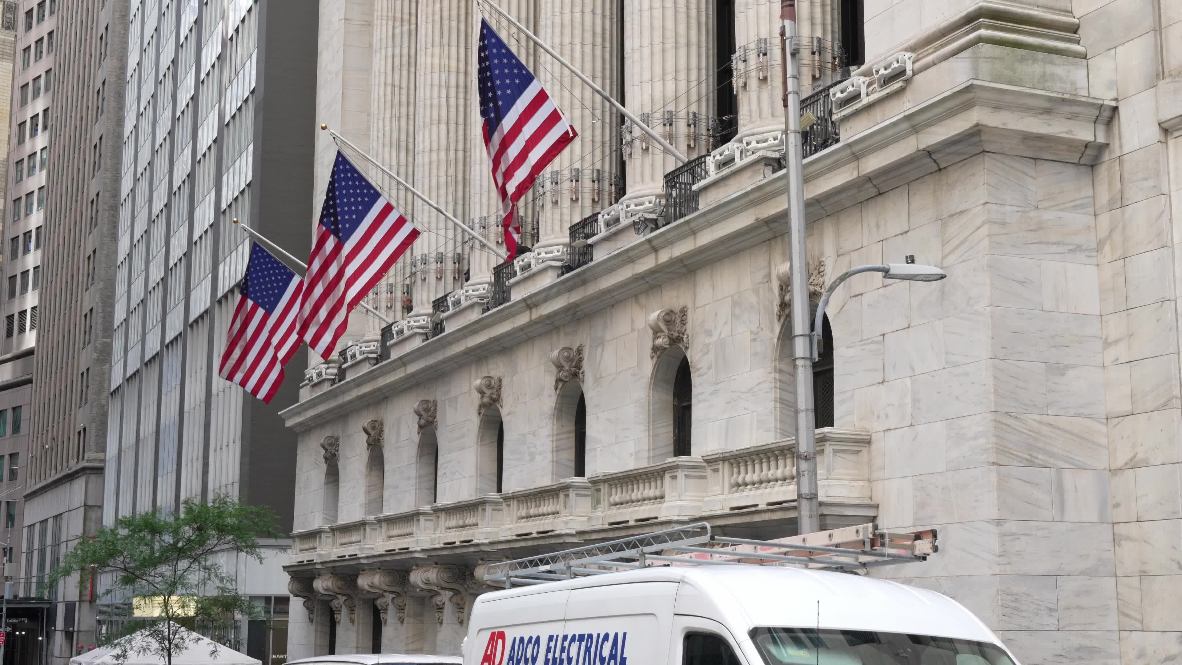 Flag Raising at New York Stock Exchange