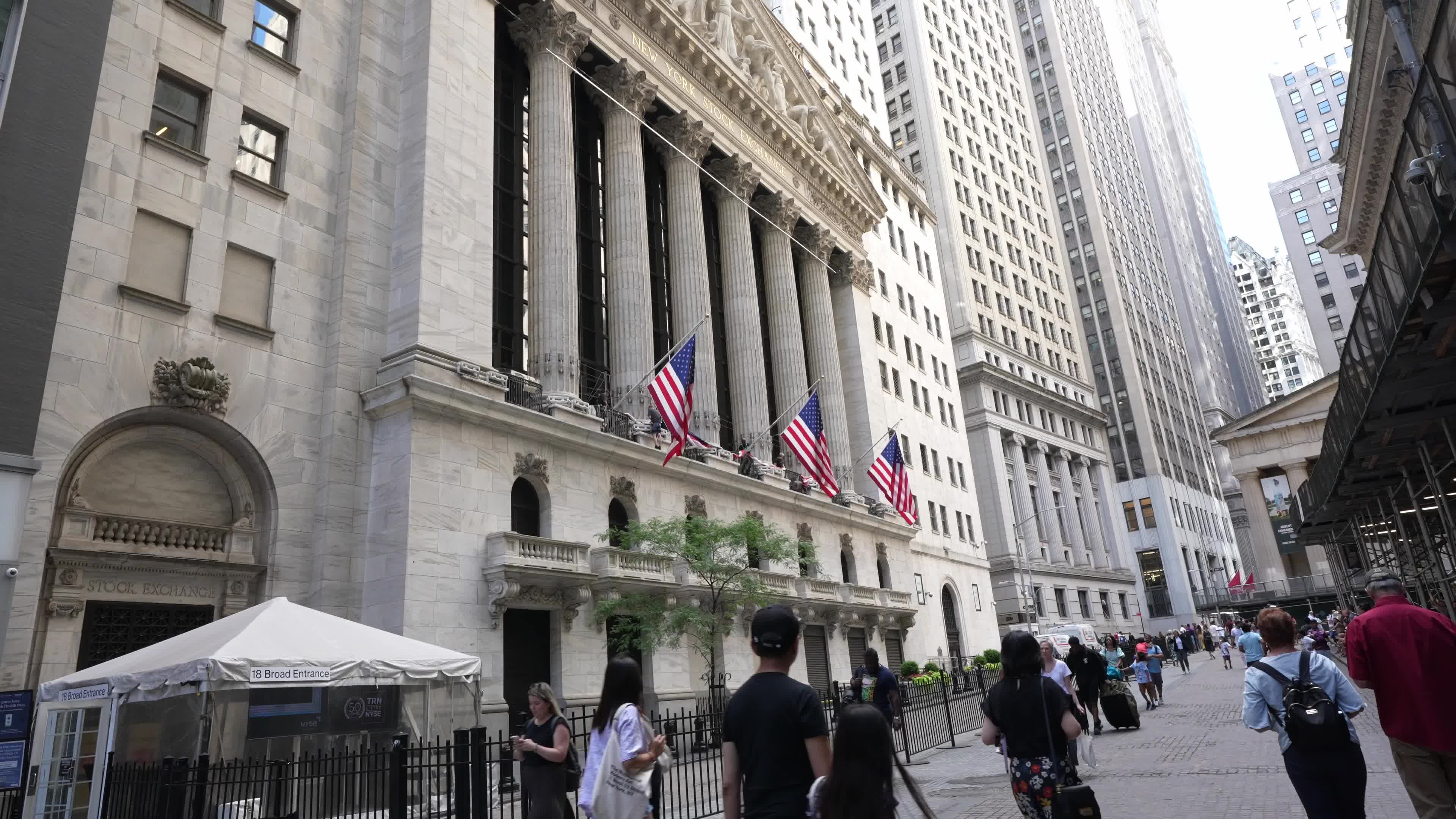 Flag Raising at New York Stock Exchange