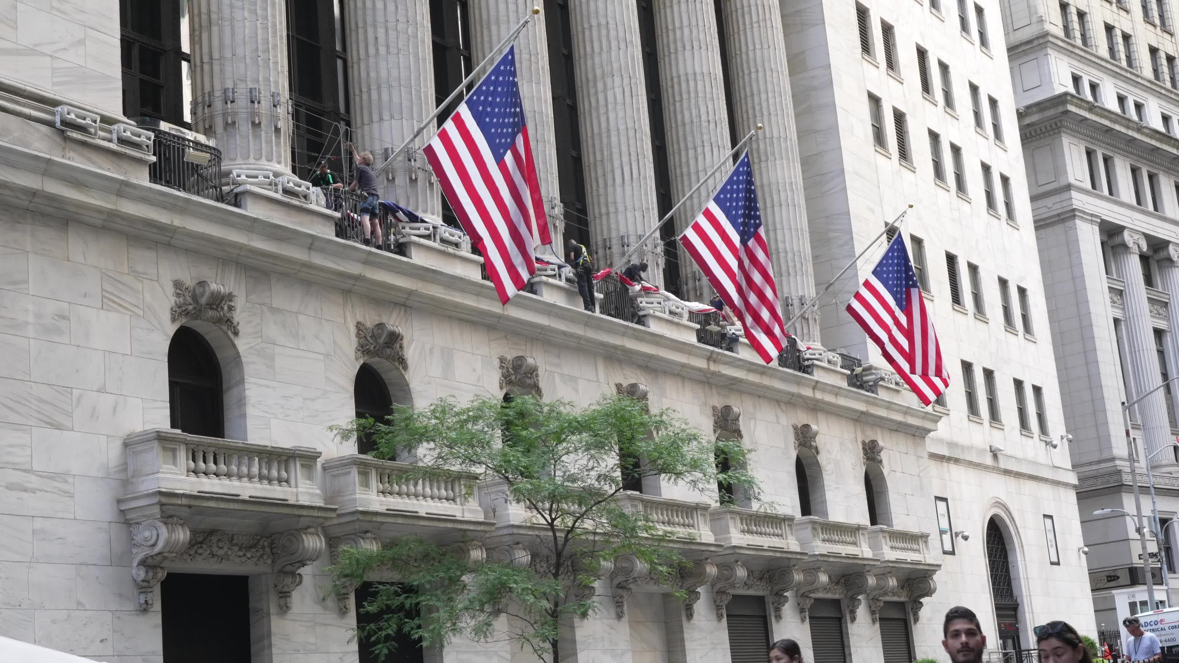 Flag Raising at New York Stock Exchange