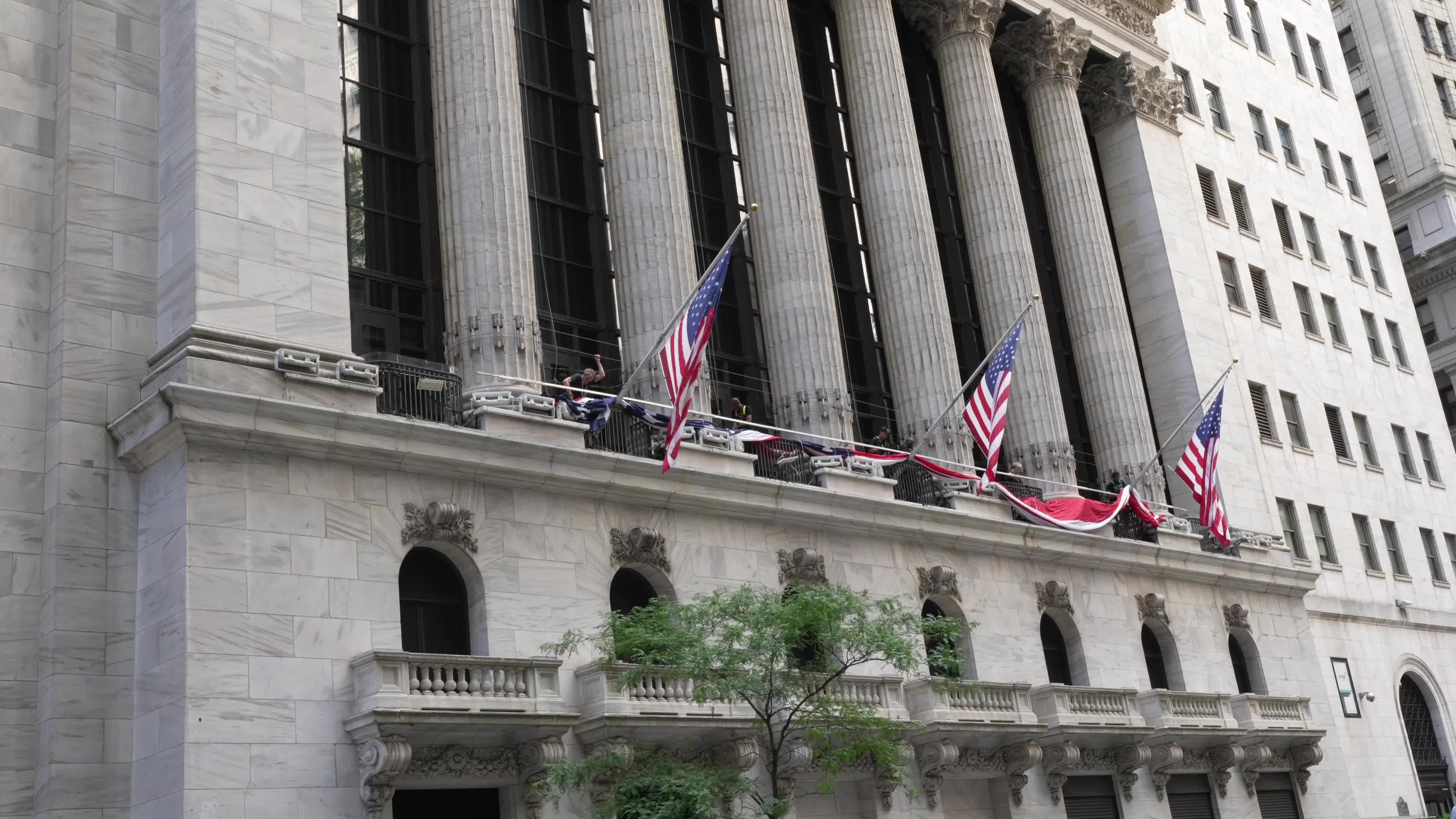 Flag Raising at New York Stock Exchange