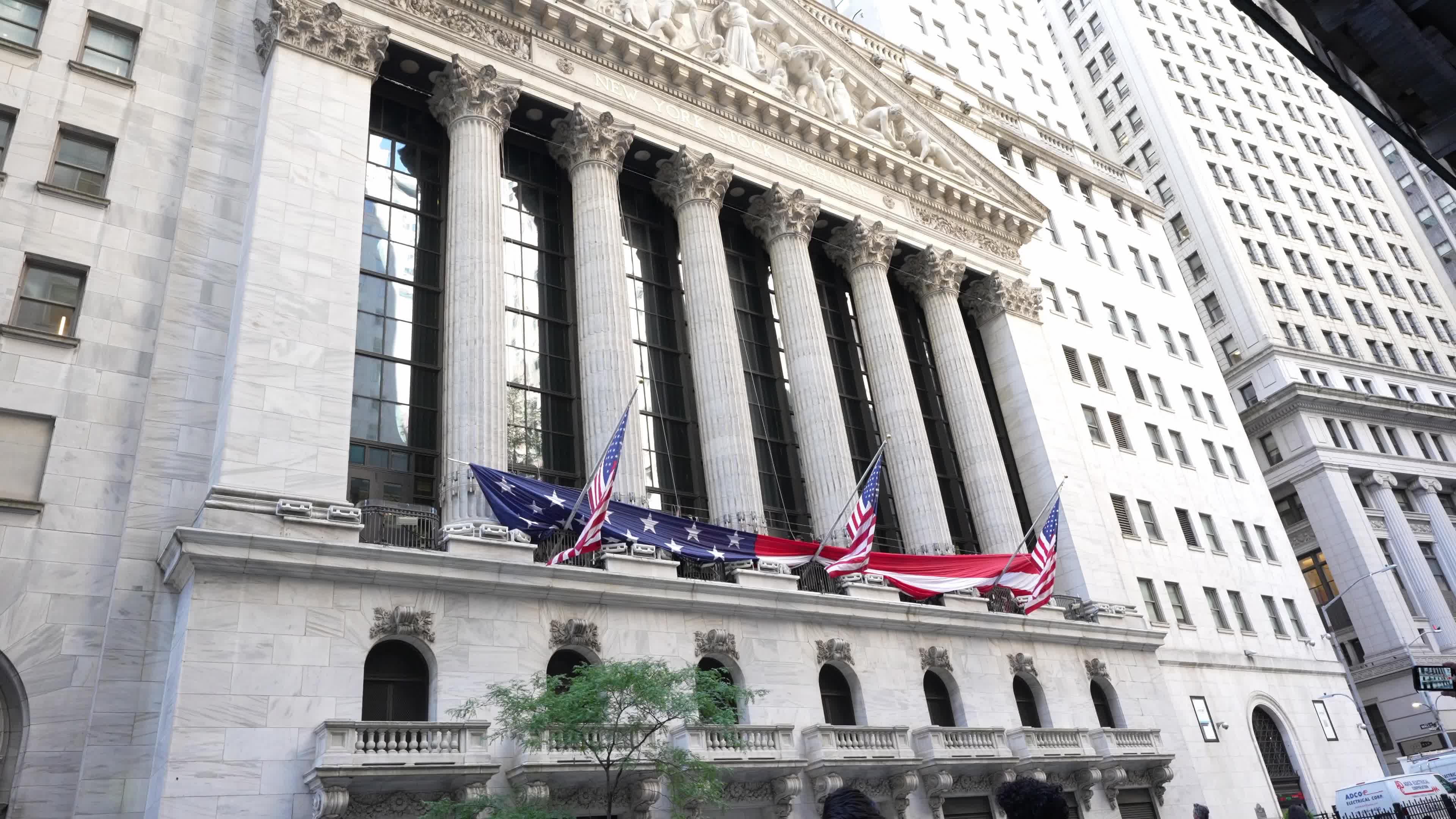 Flag Raising at New York Stock Exchange