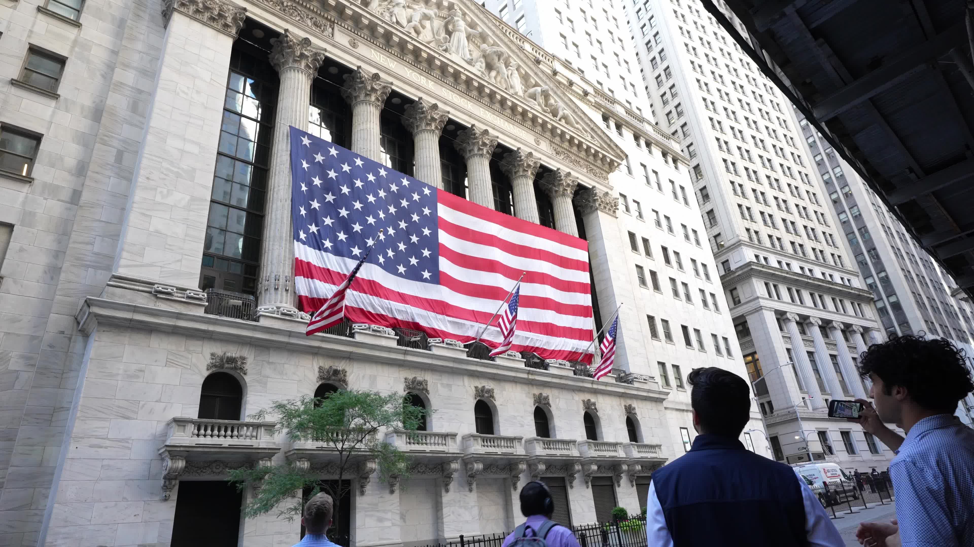 Flag Raising at New York Stock Exchange