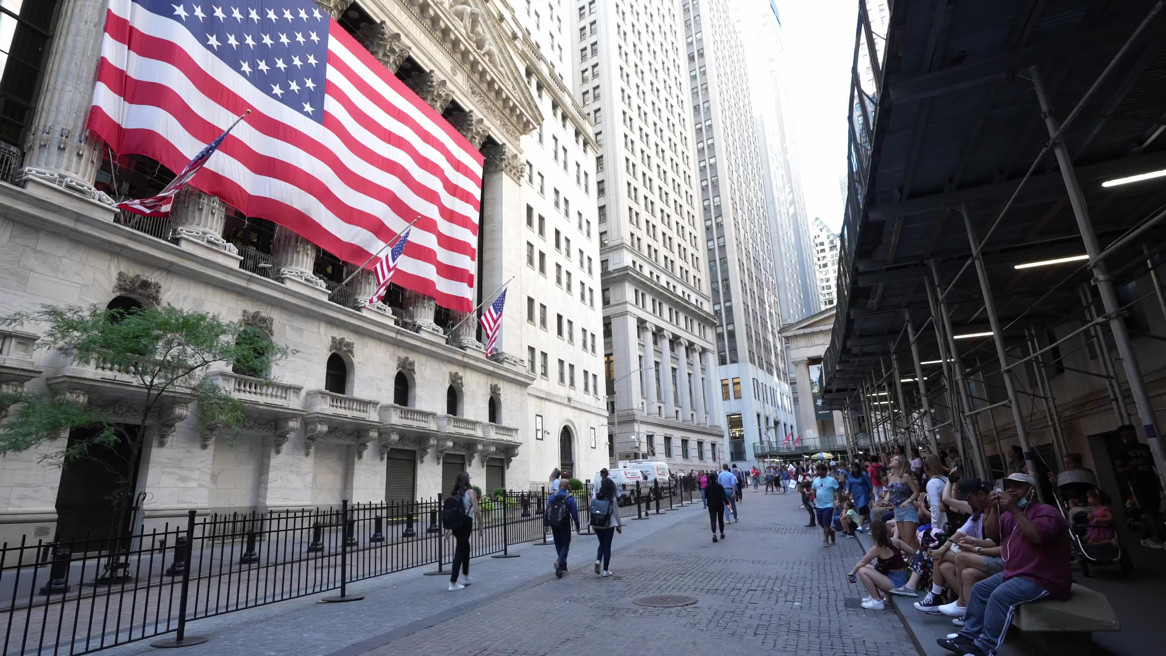 Flag Raising at New York Stock Exchange