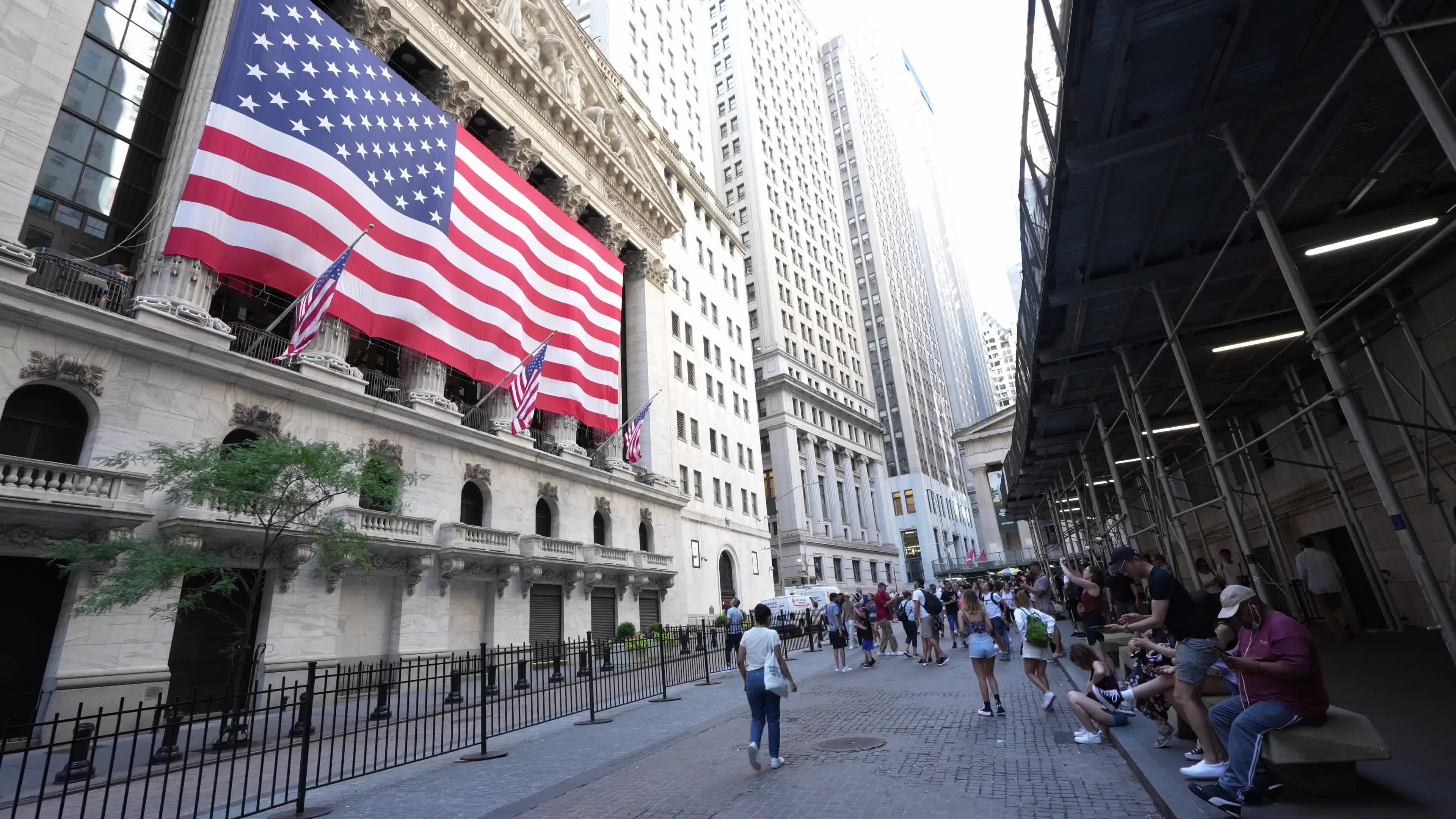 Flag Raising at New York Stock Exchange