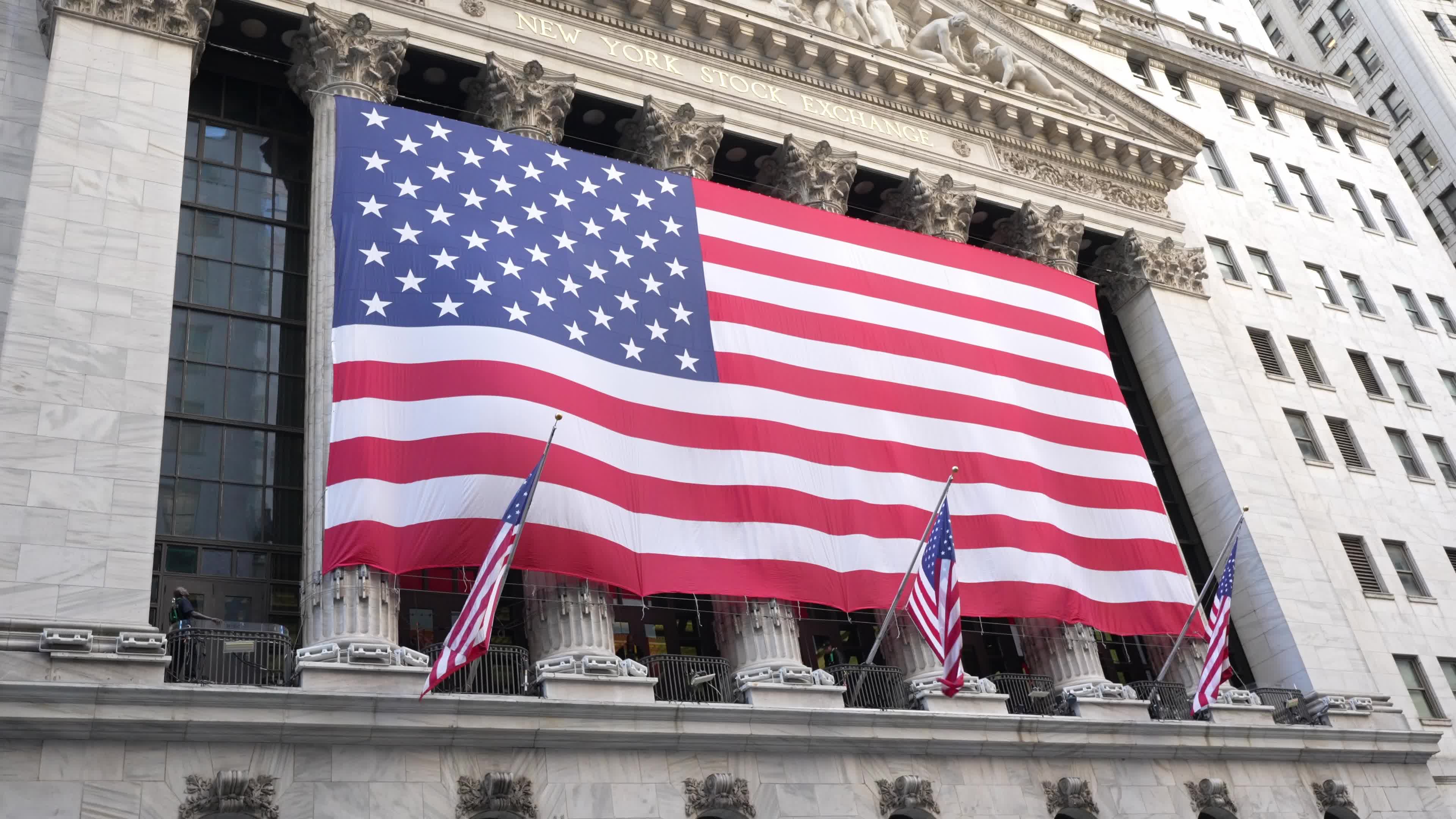 Flag Raising at New York Stock Exchange