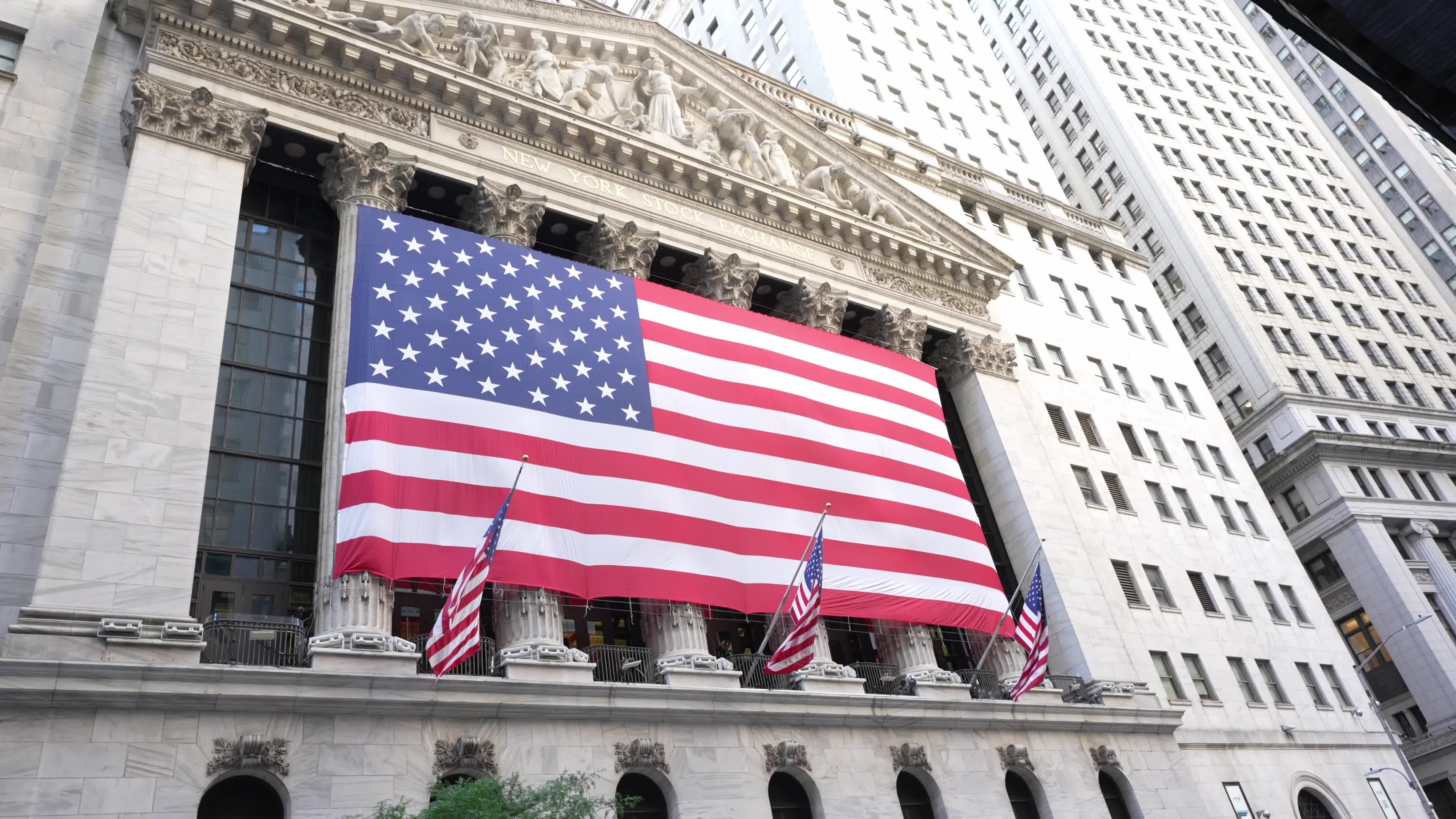 Flag Raising at New York Stock Exchange