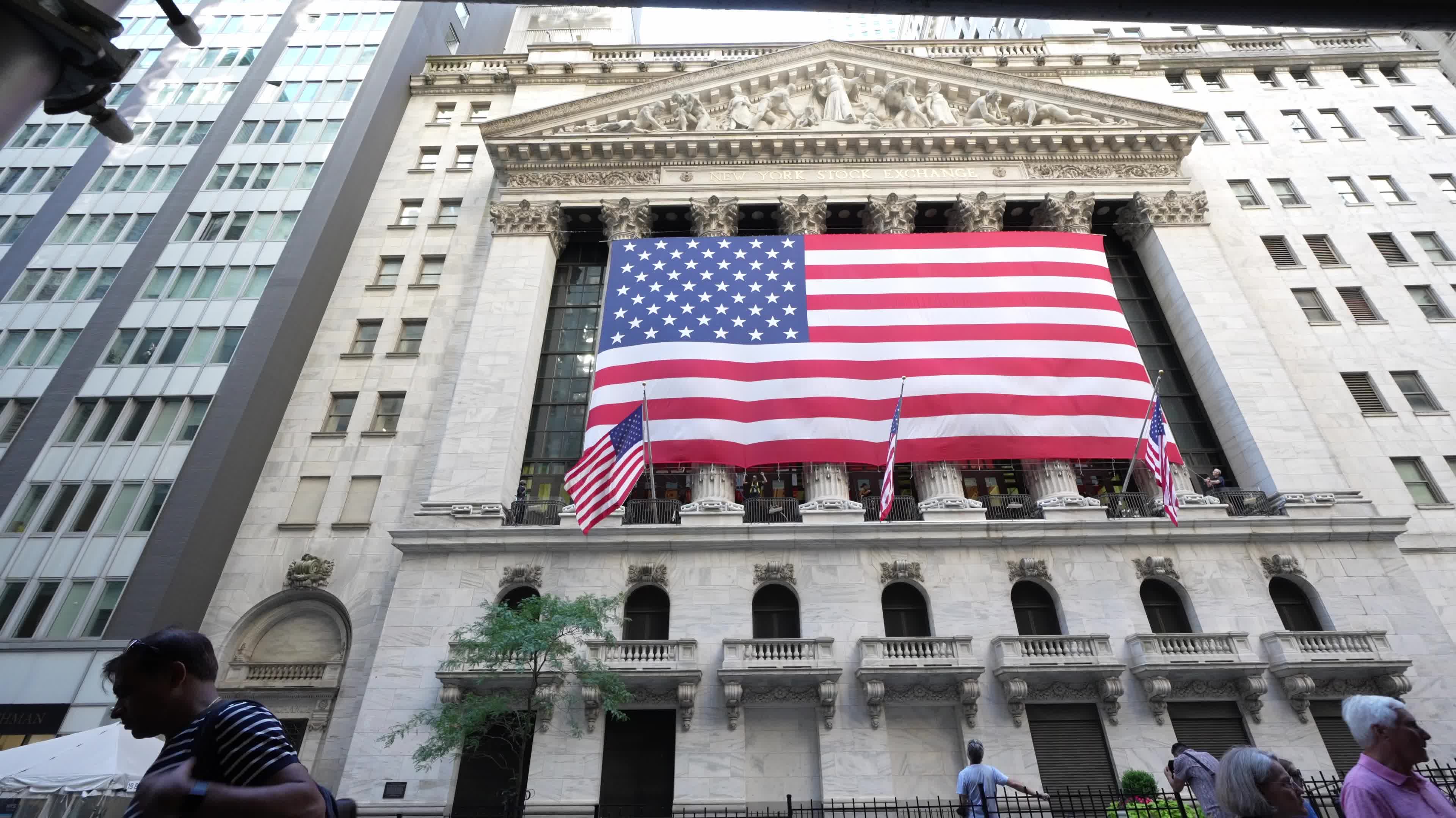 Flag Raising at New York Stock Exchange