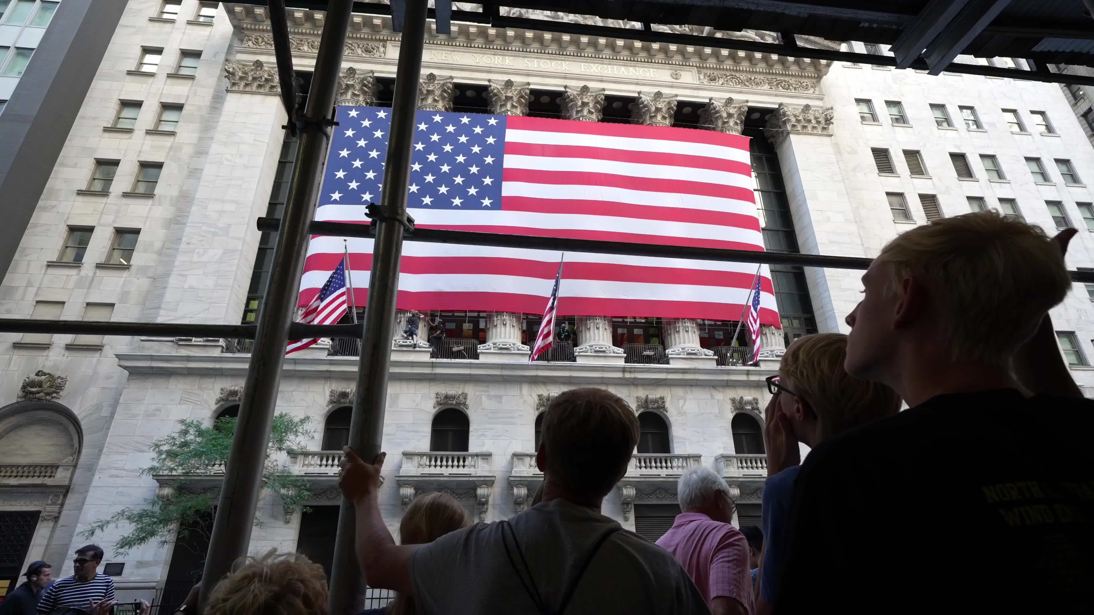 Flag Raising at New York Stock Exchange