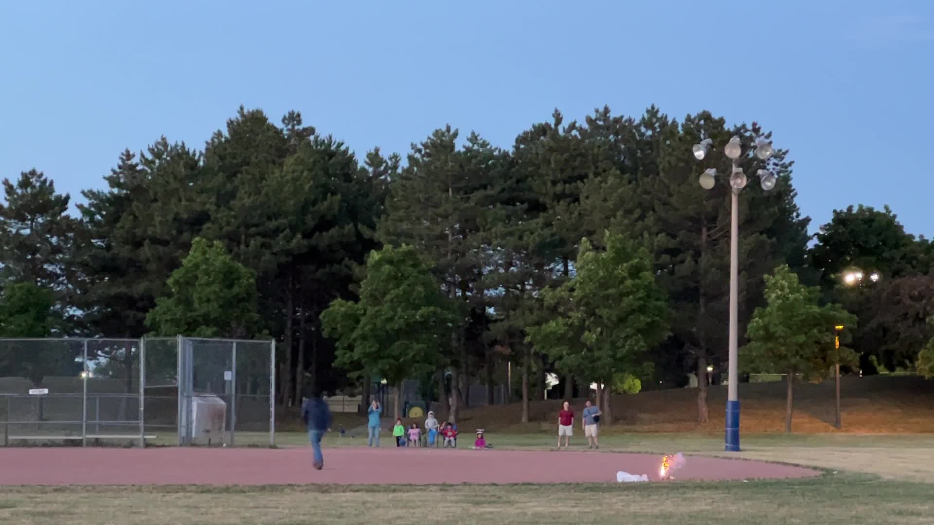 People light fireworks during the Canada Day long weekend
