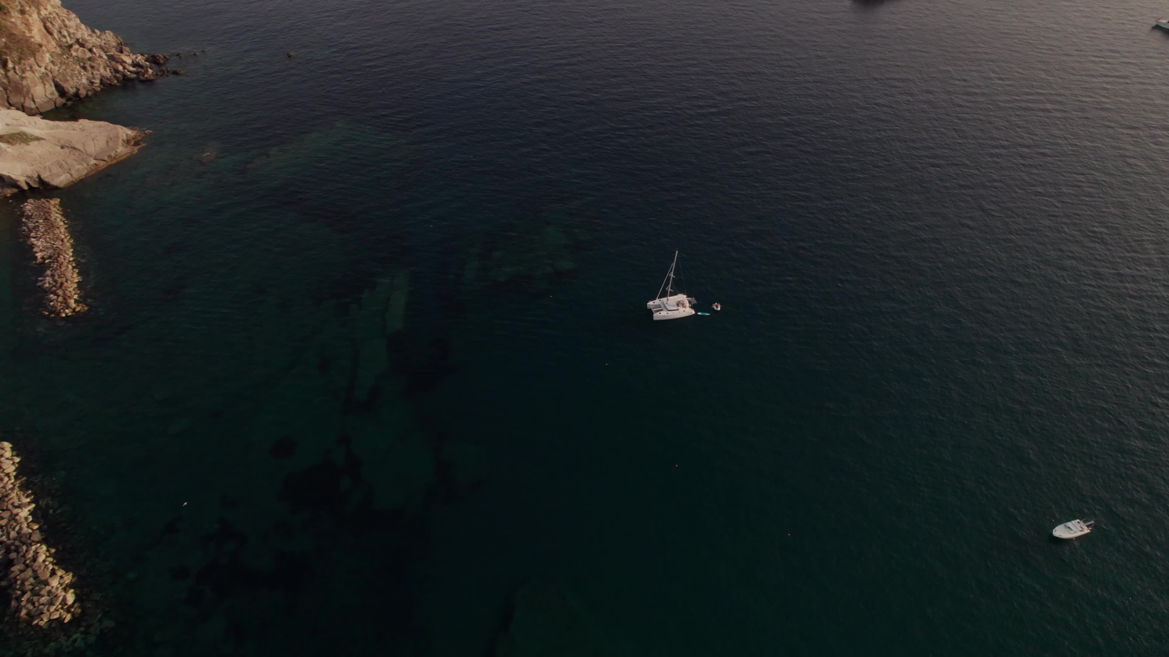 Drone View Of Sant'Angelo D'Ischia At Sunset