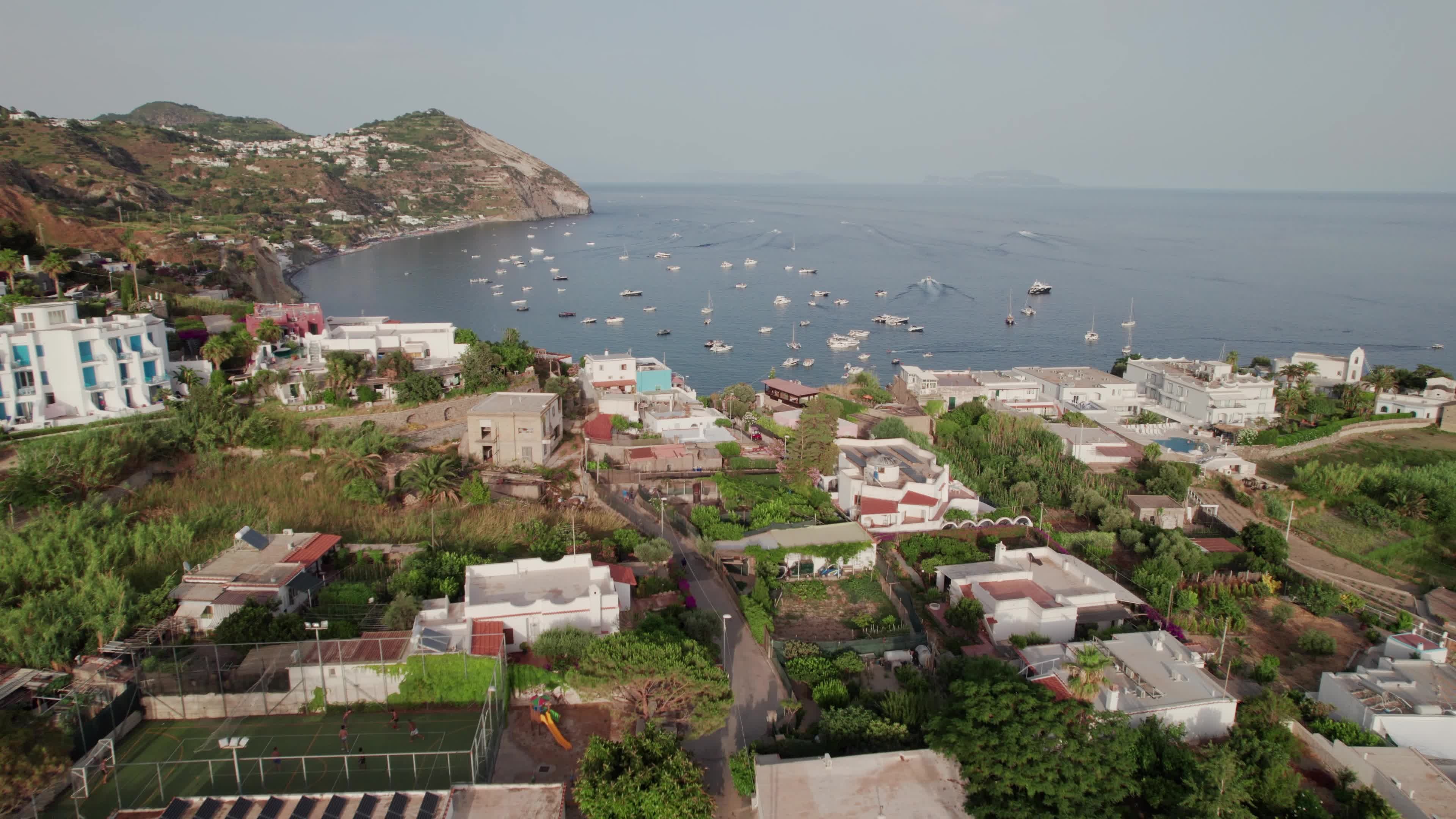 Drone View Of Sant'Angelo D'Ischia At Sunset