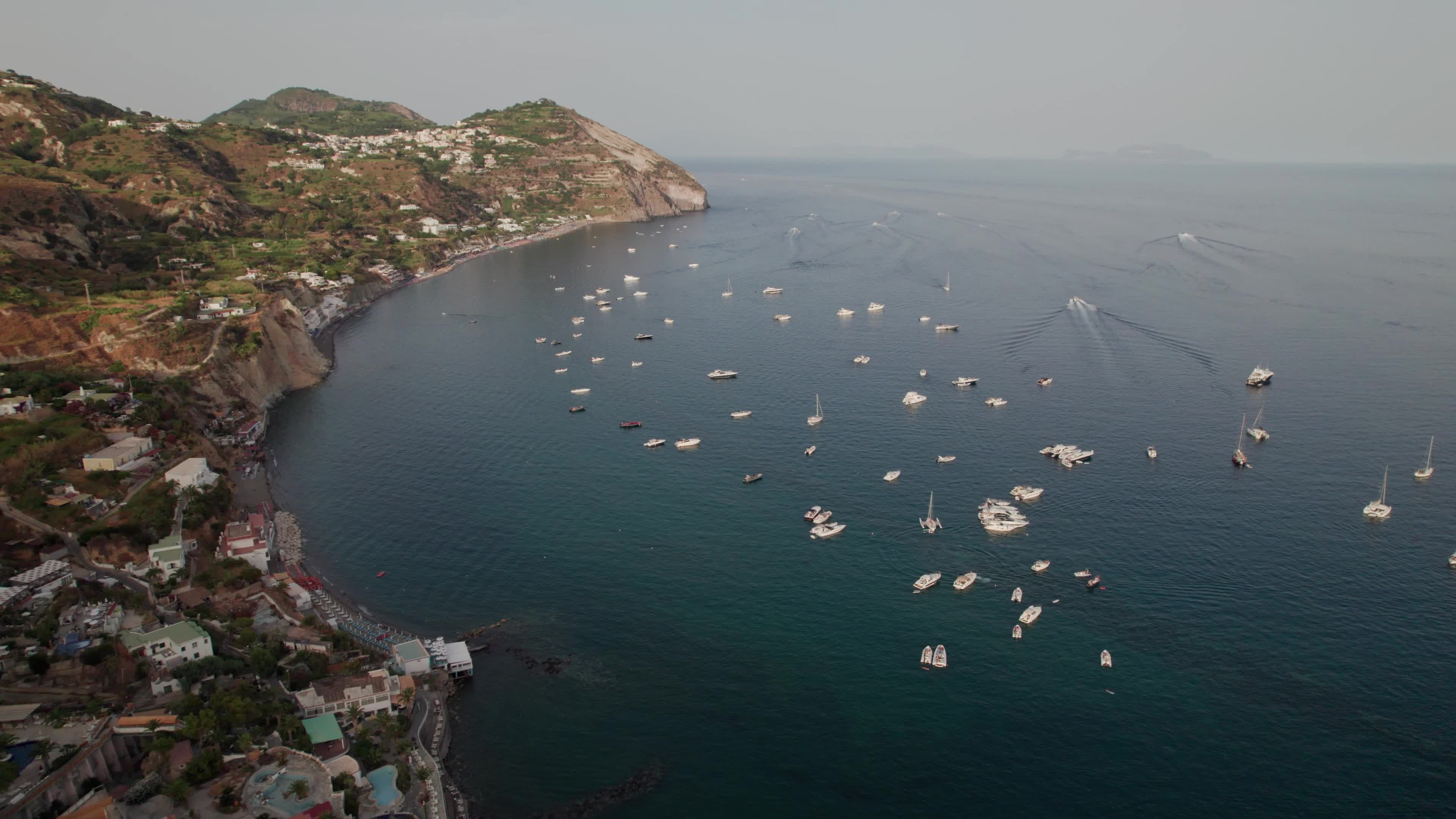 Drone View Of Sant'Angelo D'Ischia At Sunset