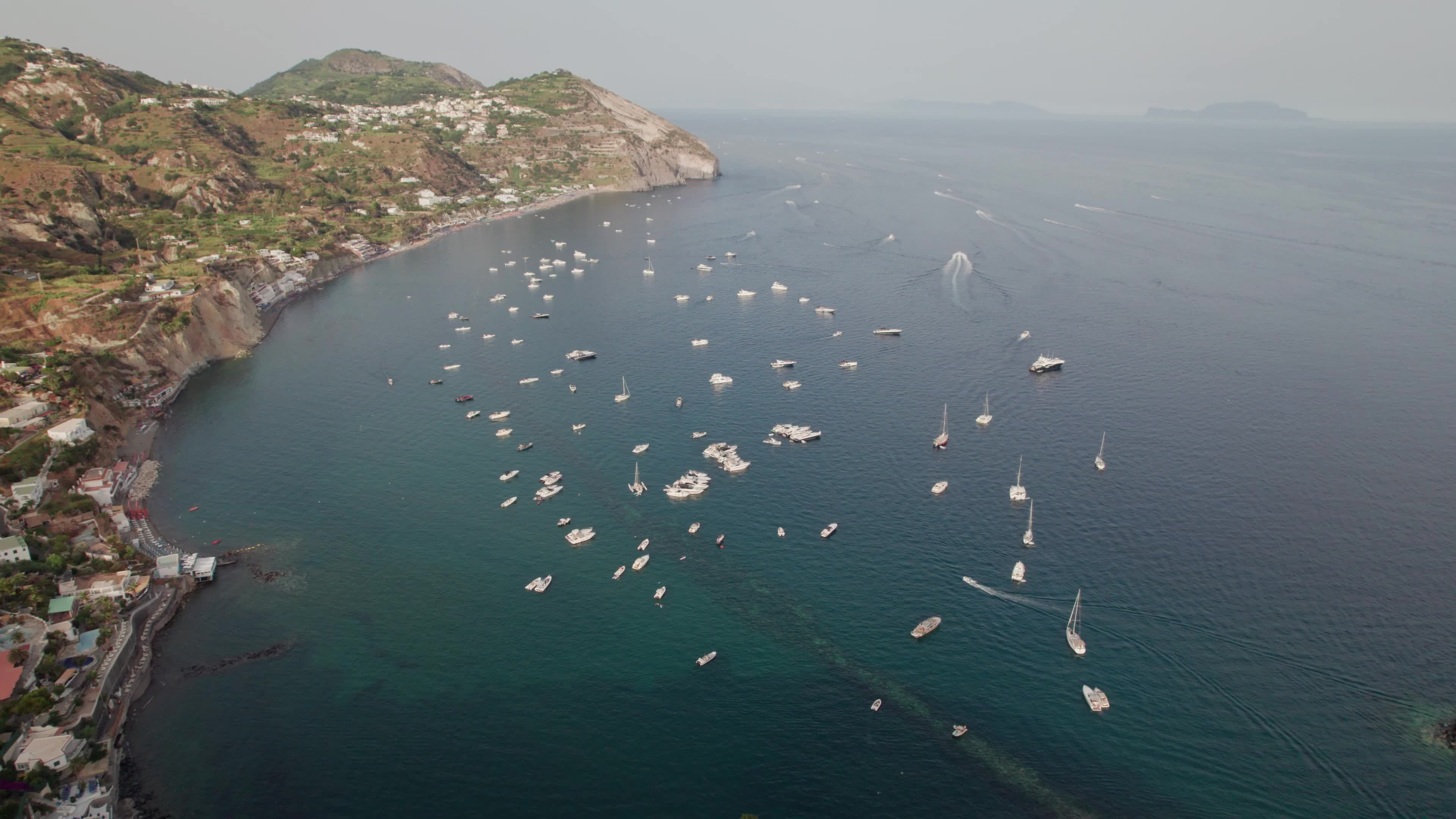 Drone View Of Sant'Angelo D'Ischia At Sunset