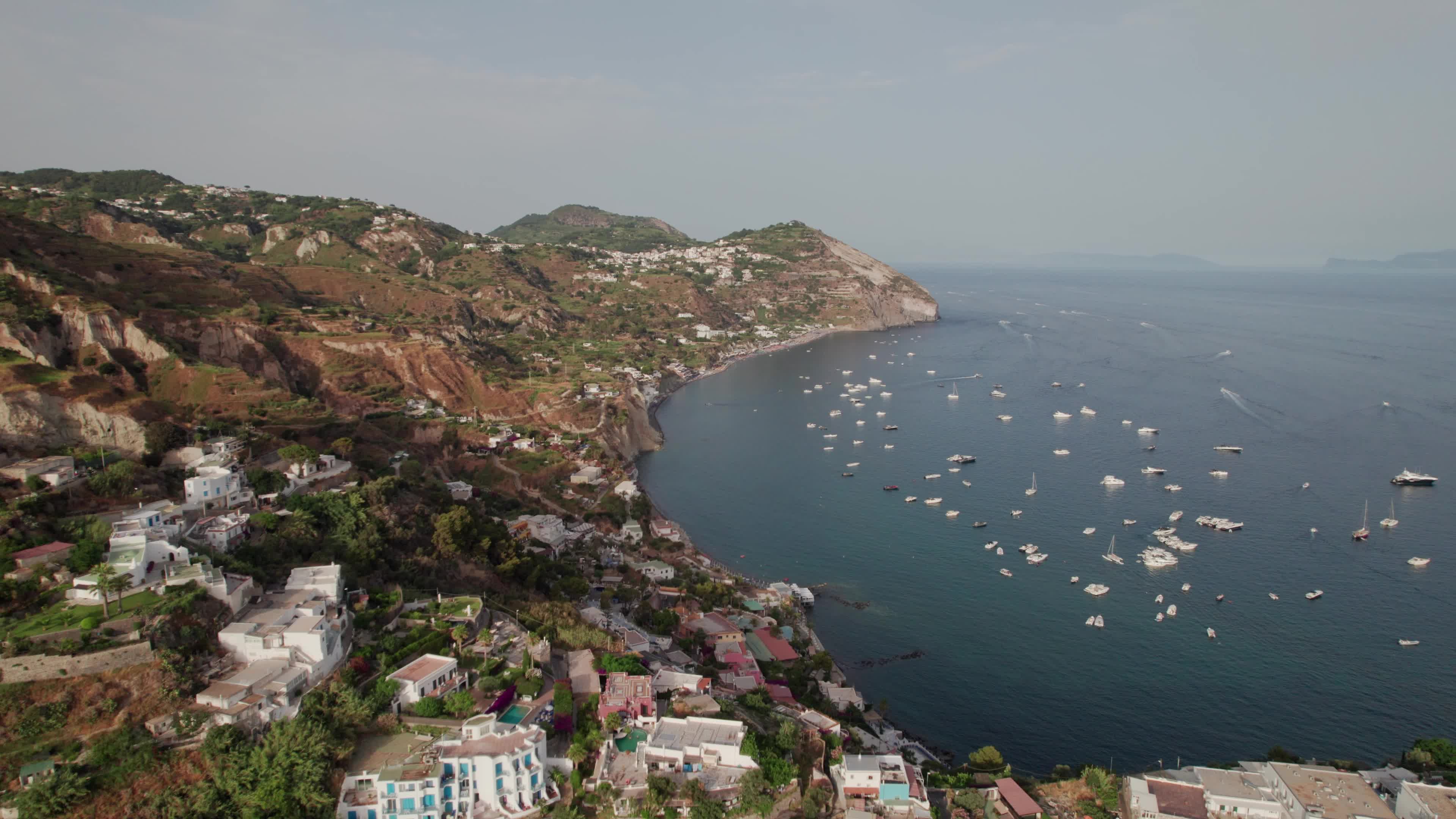 Drone View Of Sant'Angelo D'Ischia At Sunset