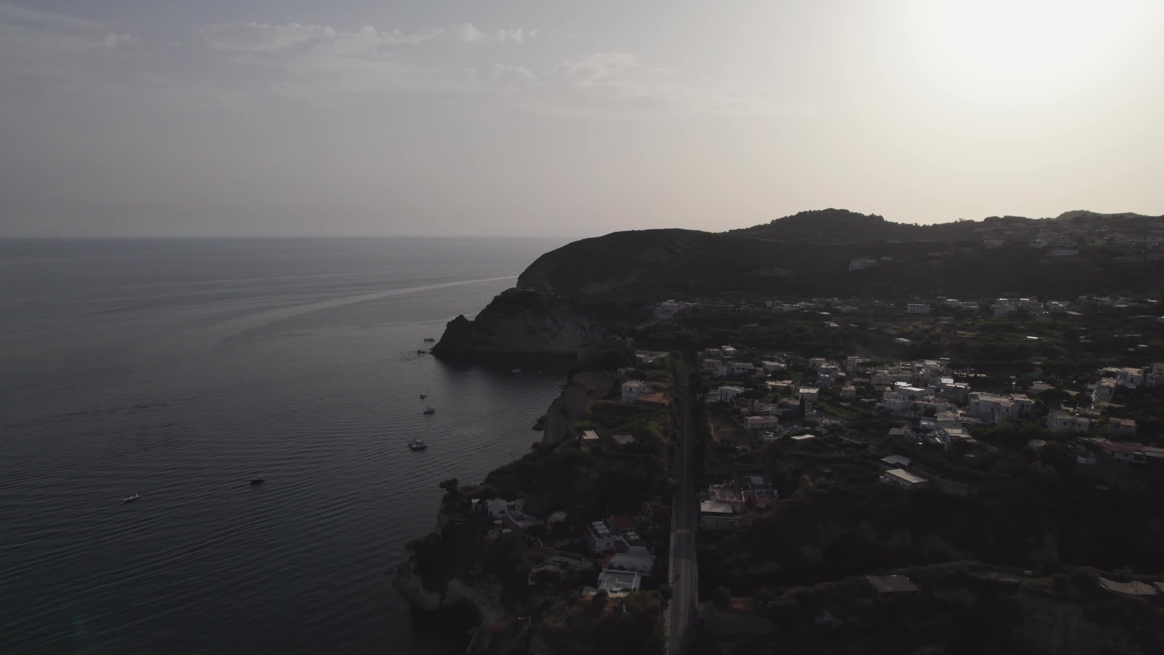 Drone View Of Sant'Angelo D'Ischia At Sunset