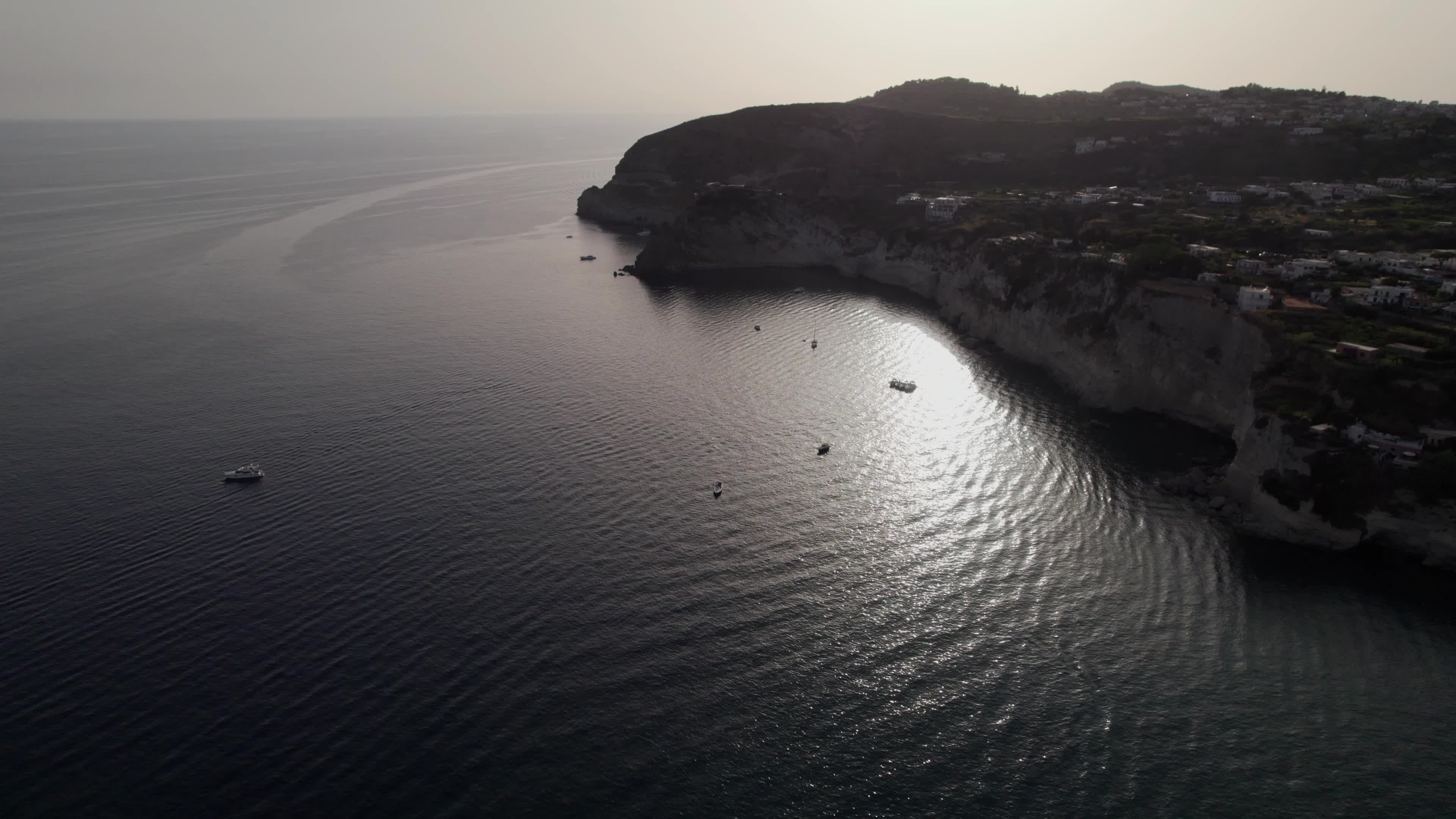 Drone View Of Sant'Angelo D'Ischia At Sunset