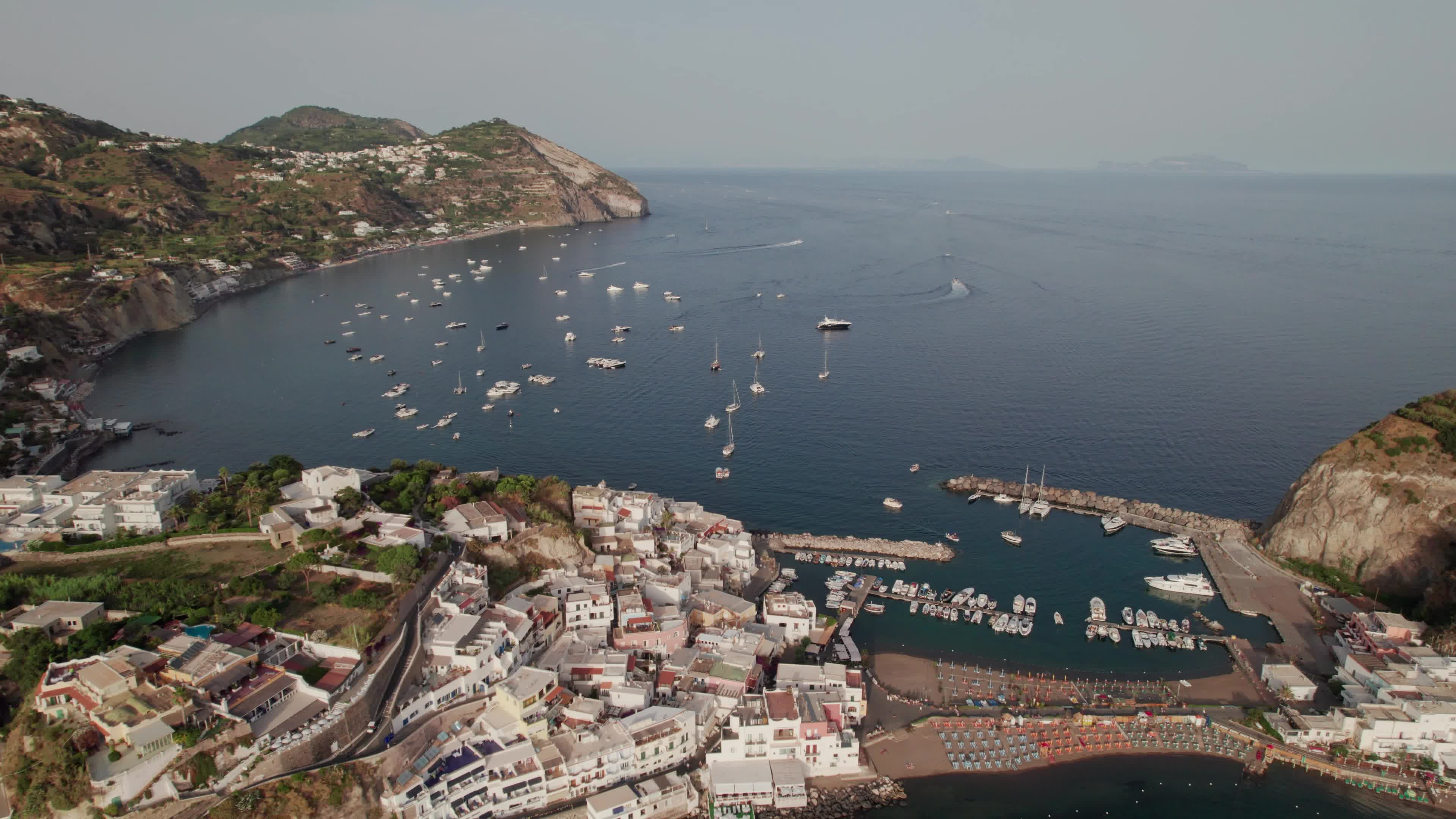 Drone View Of Sant'Angelo D'Ischia At Sunset