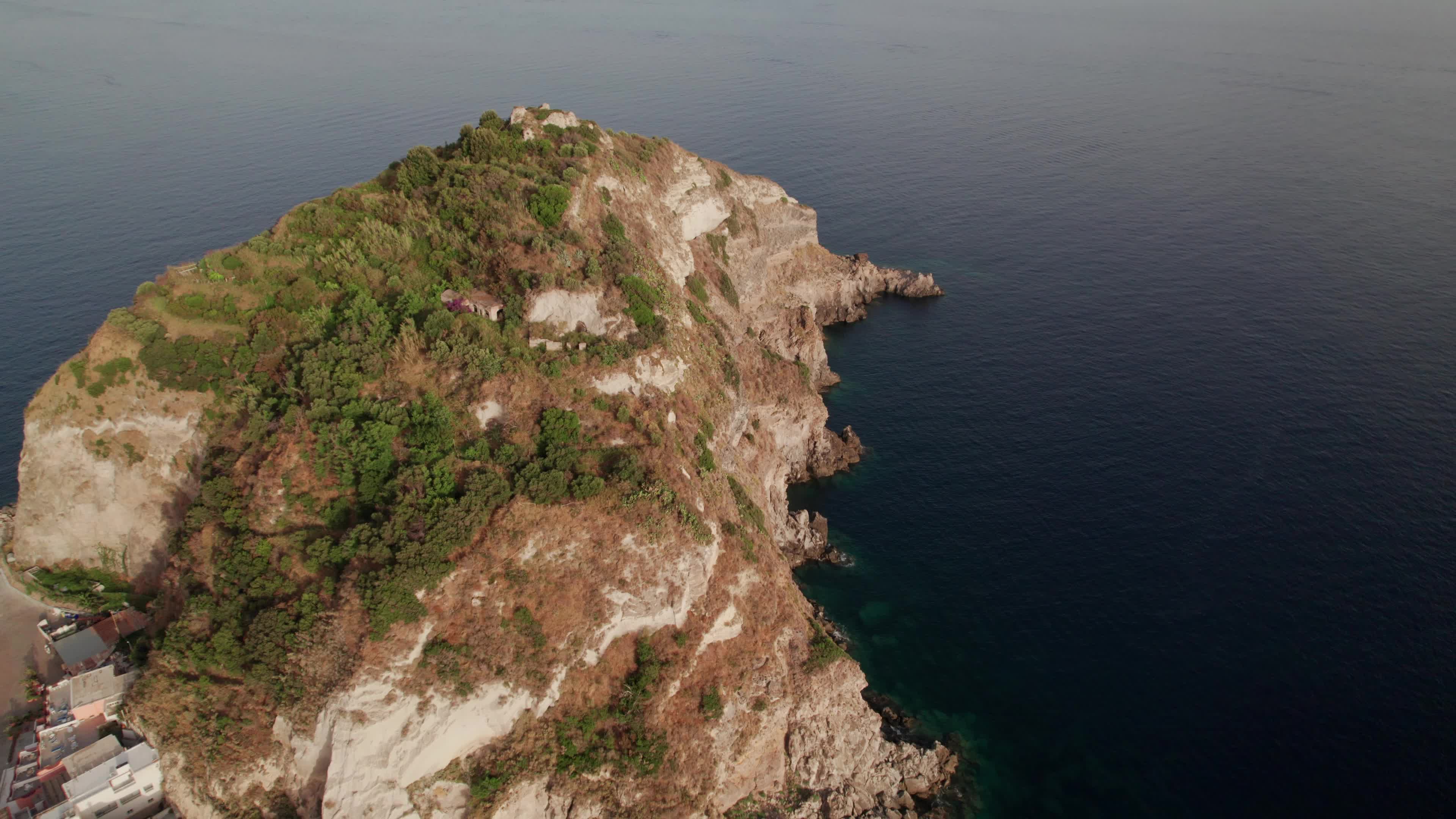 Drone View Of Sant'Angelo D'Ischia At Sunset