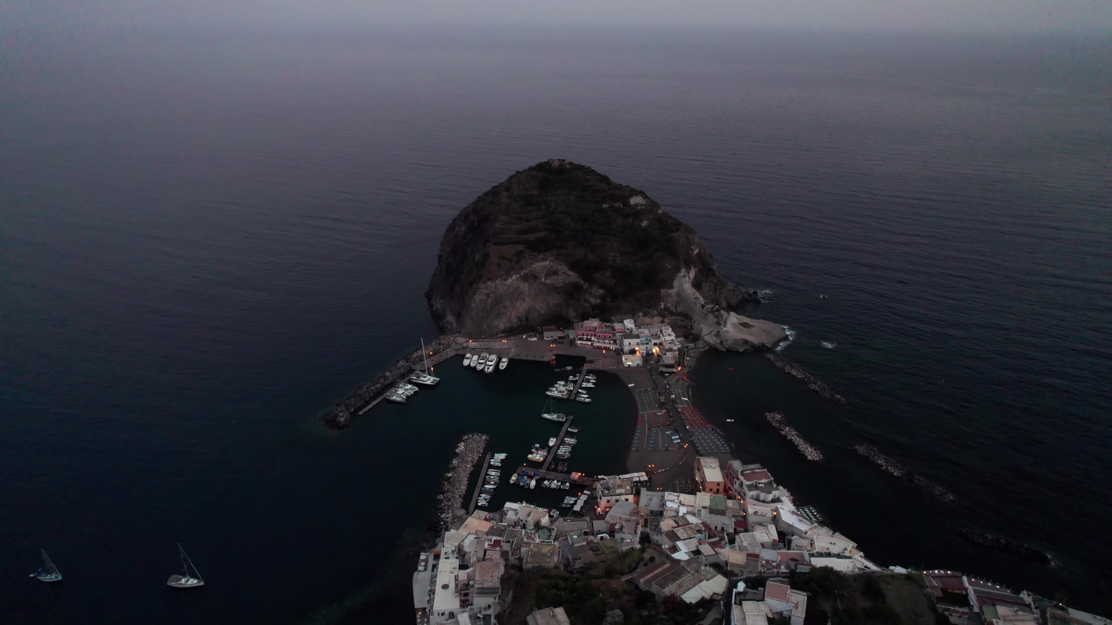 Aerial View Of Ischia At Evening Hours