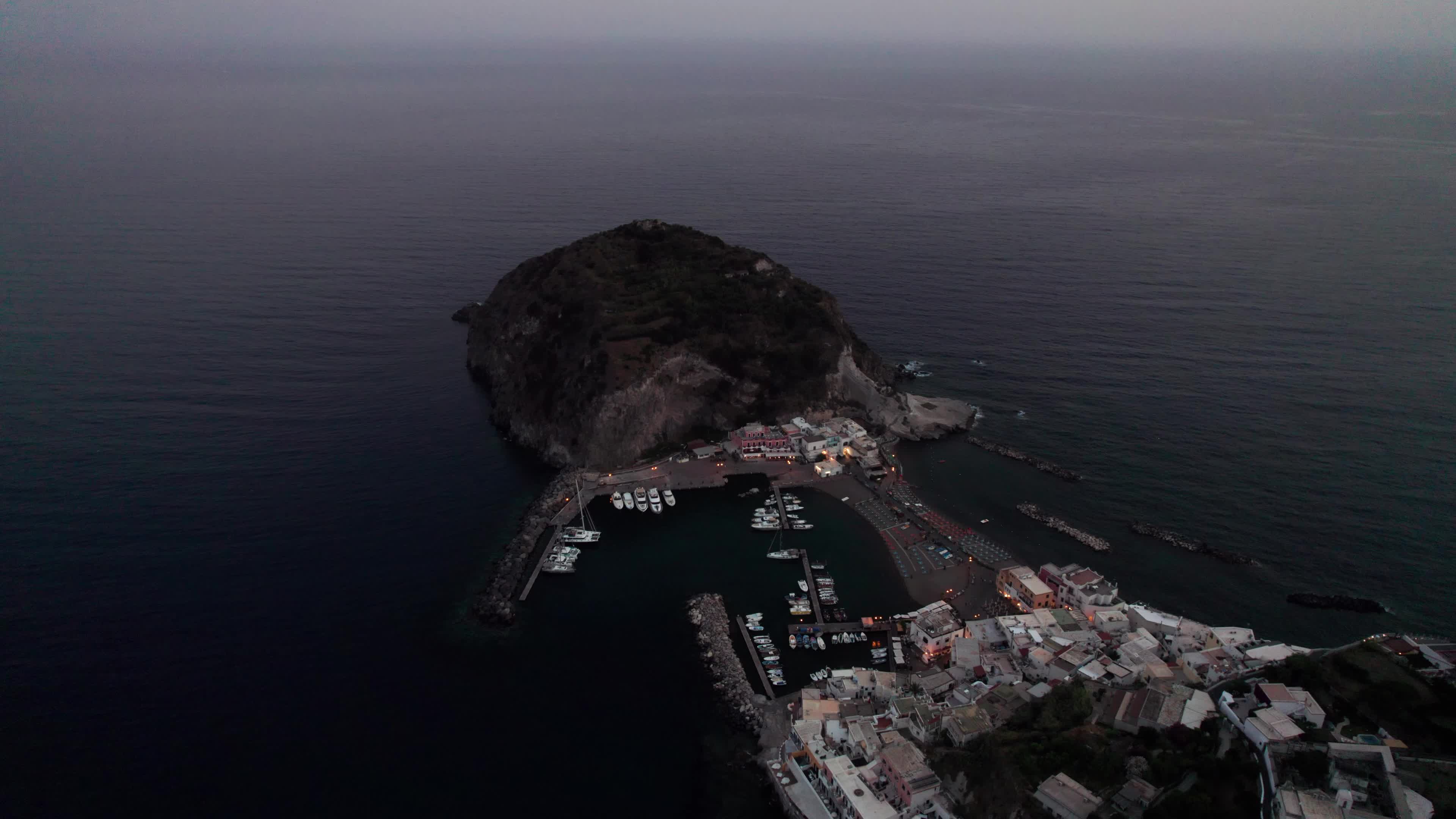 Aerial View Of Ischia At Evening Hours