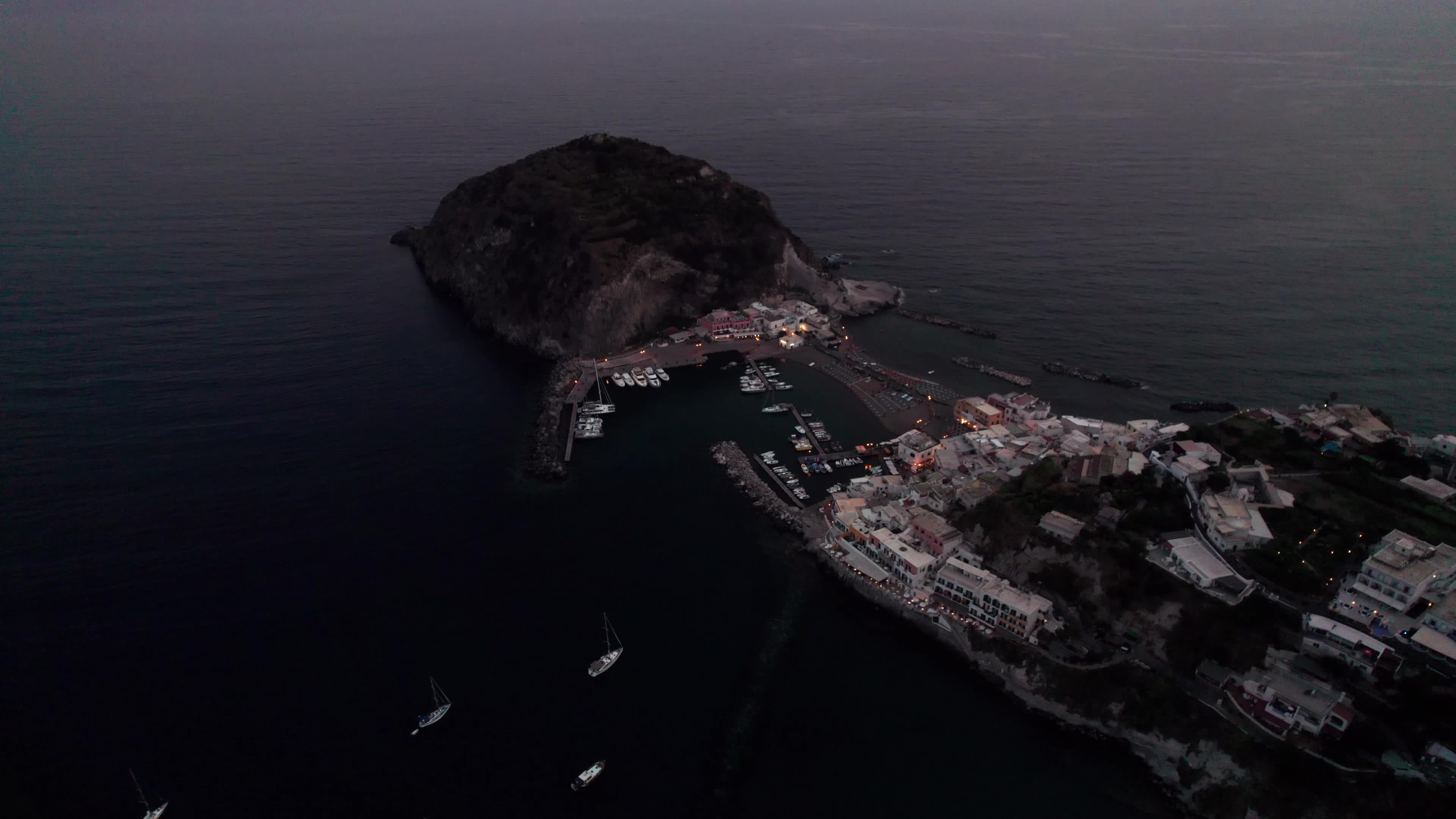 Aerial View Of Ischia At Evening Hours