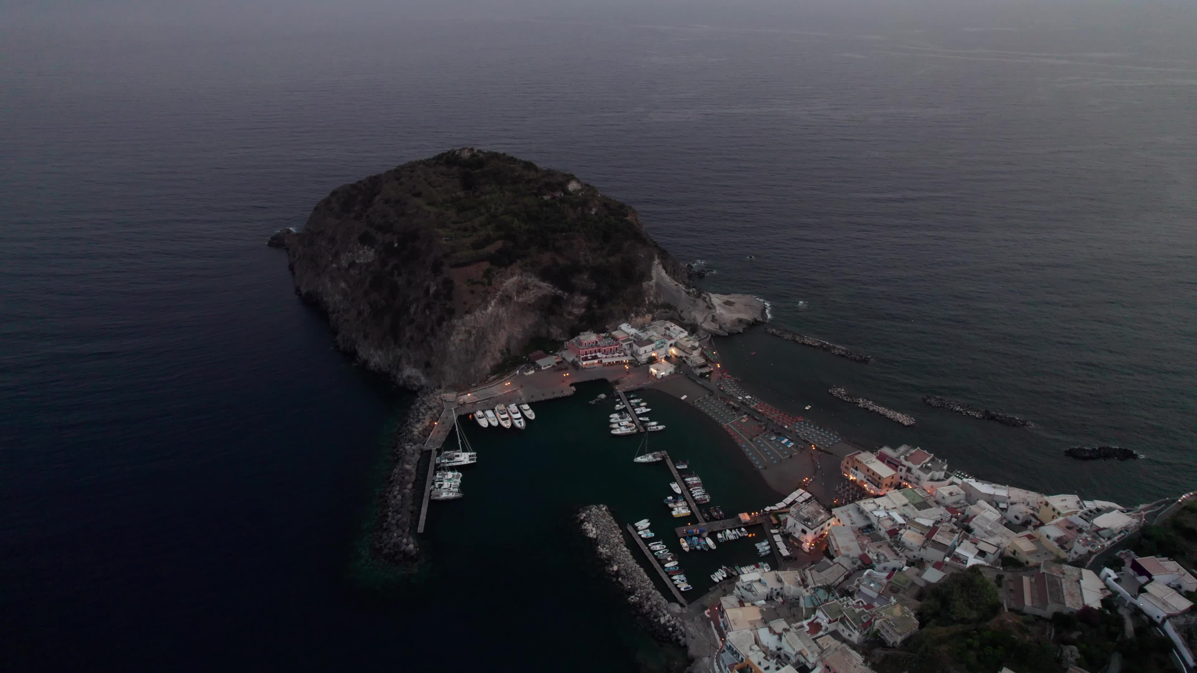 Aerial View Of Ischia At Evening Hours
