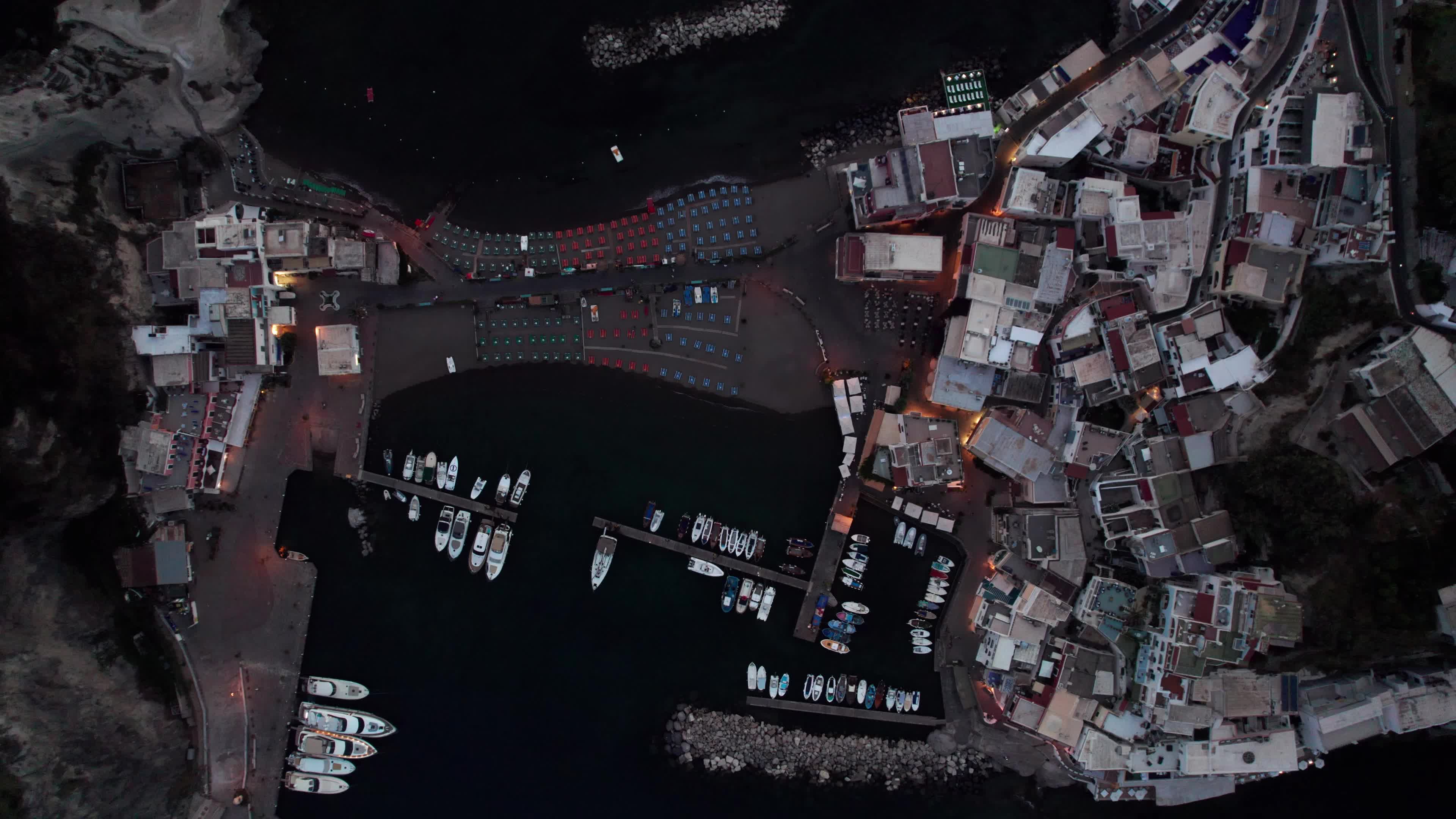 Aerial View Of Ischia At Evening Hours