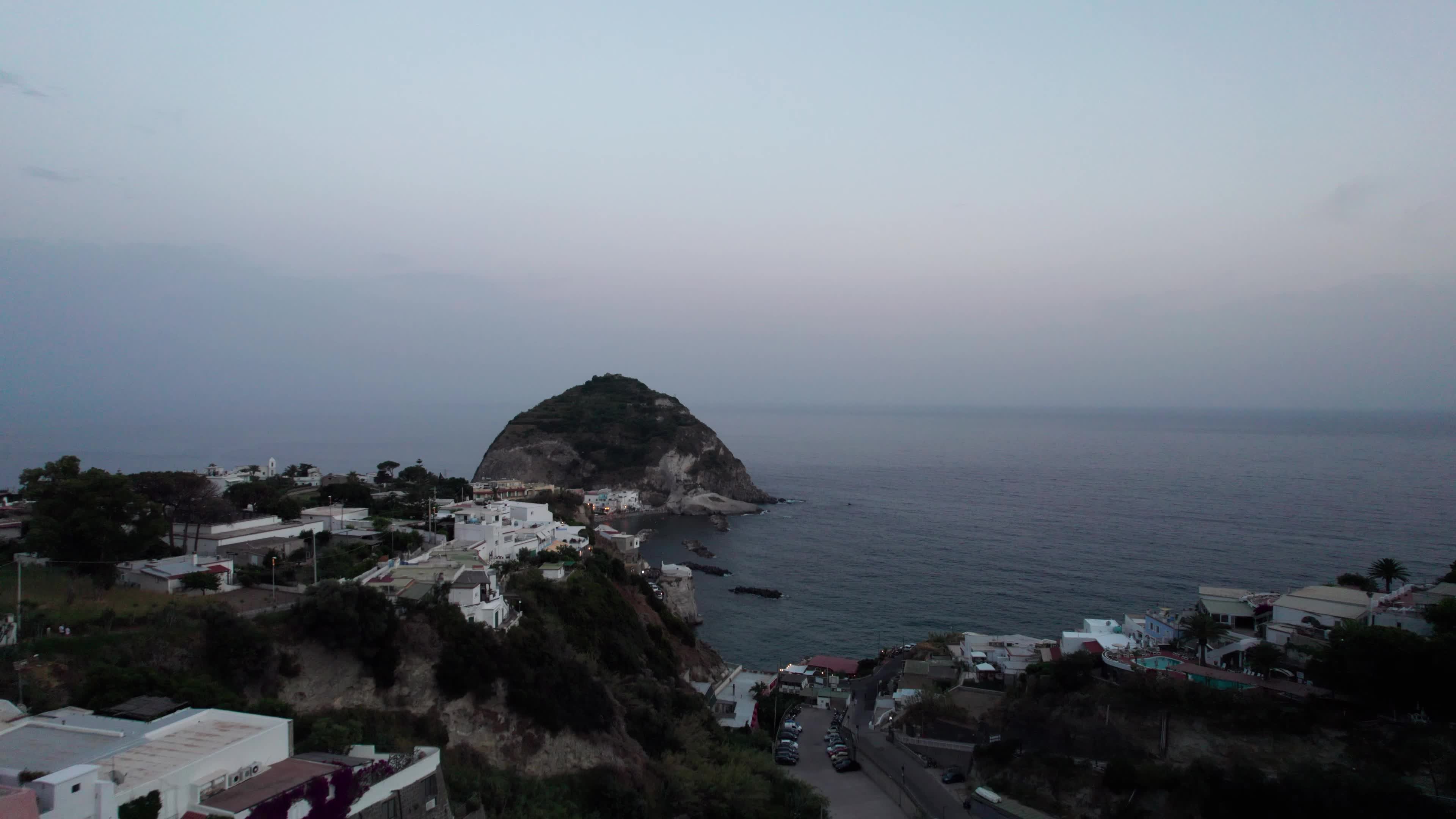 Aerial View Of Ischia At Evening Hours