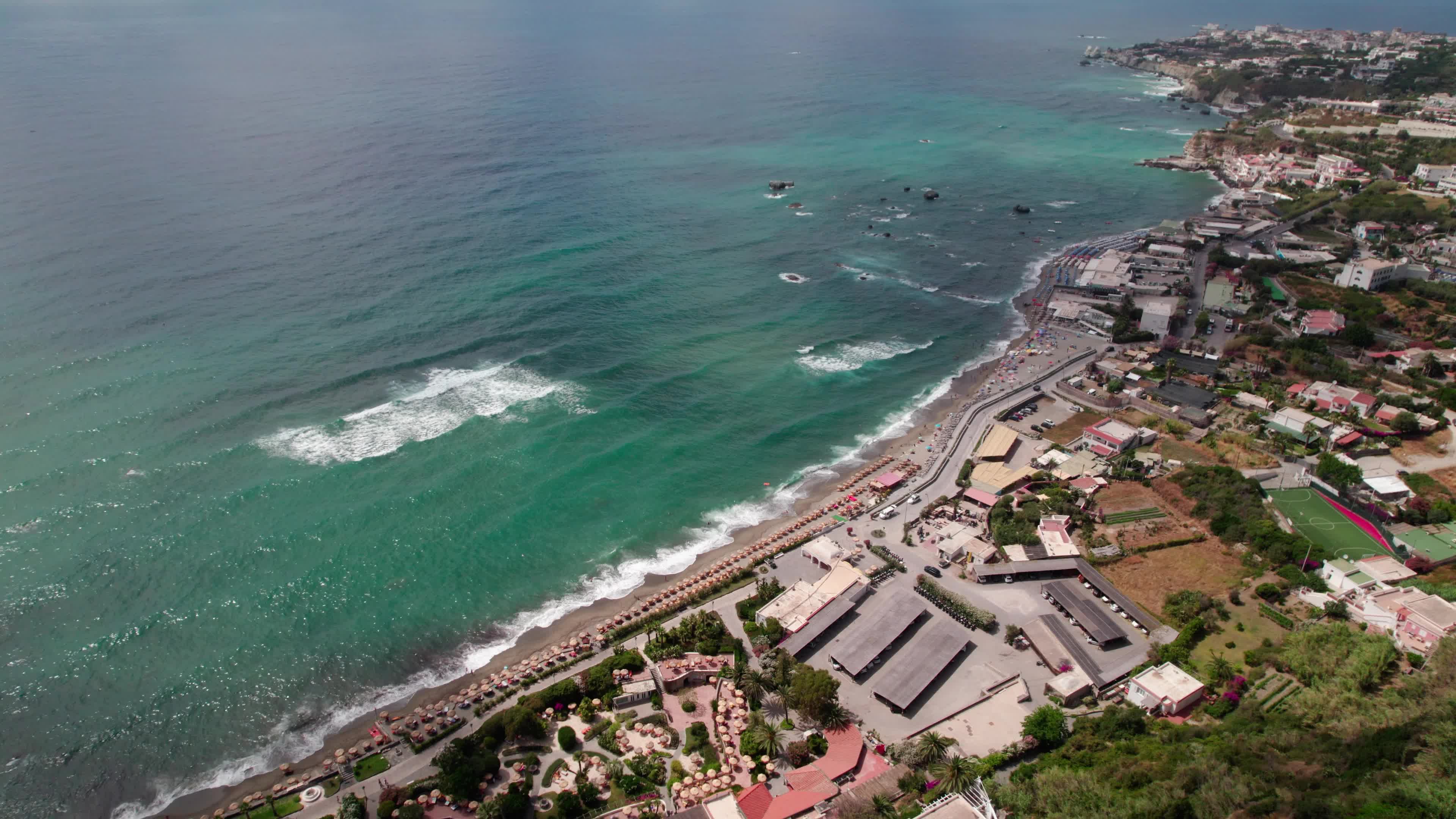 Drone View Of Thermal Park In The Island Of Ischia