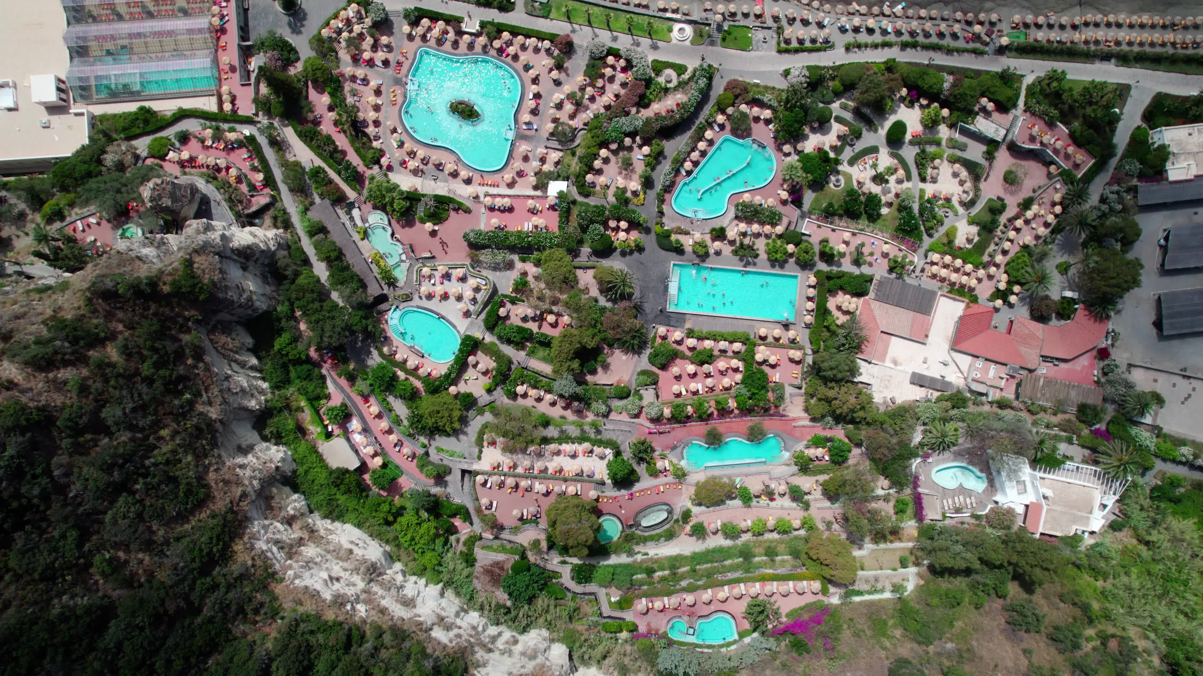 Drone View Of Thermal Park In The Island Of Ischia